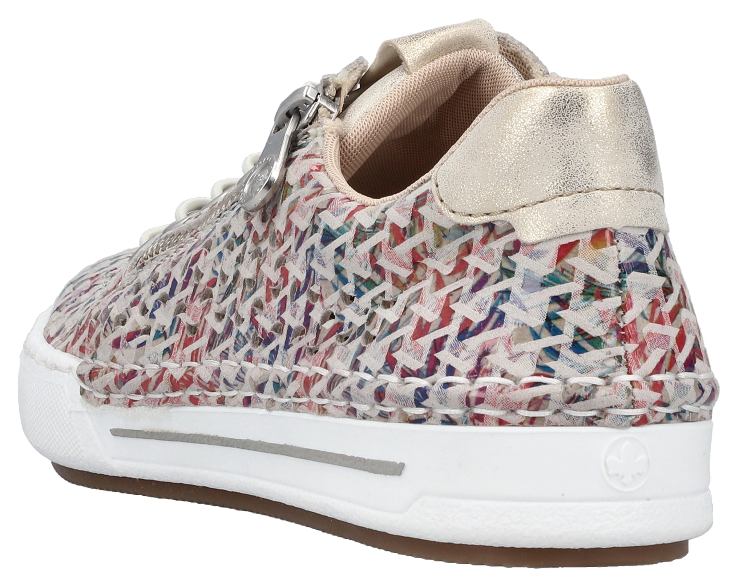 Rieker Slip-On Sneaker, Schlupfschuh, Halbschuh, Freizeitschuh mit gepolstertem Schaftrand