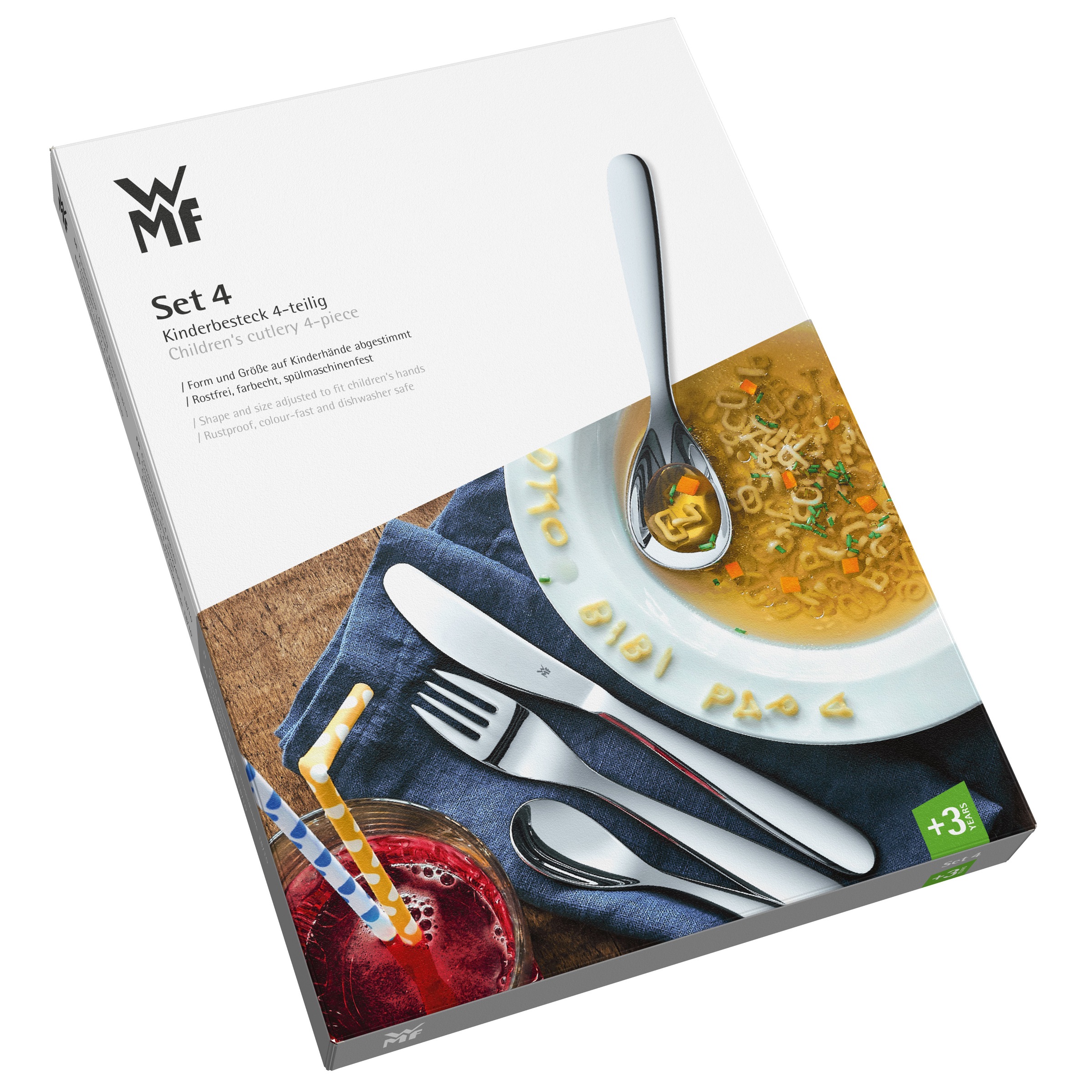WMF Kinderbesteck »Bauernhof«, (Set, 4 tlg.), ab 3 Jahren, hygienisch, säurefest
