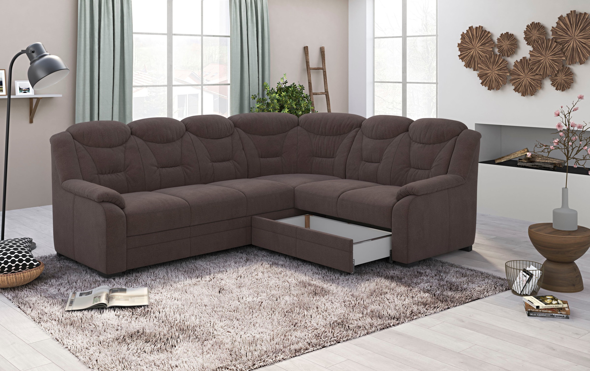 COTTA Ecksofa »Marcus L-Form«, wahlweise mit Bettfunktion & Stauraum