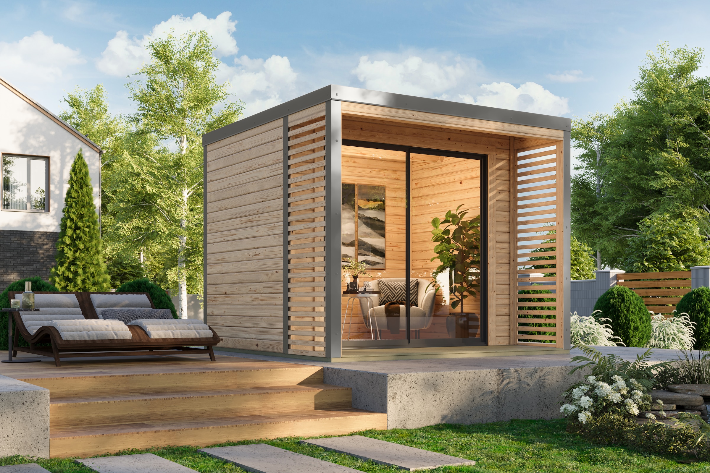 Karibu Gartenhaus »Saturino« inkl. Massivholzfußboden