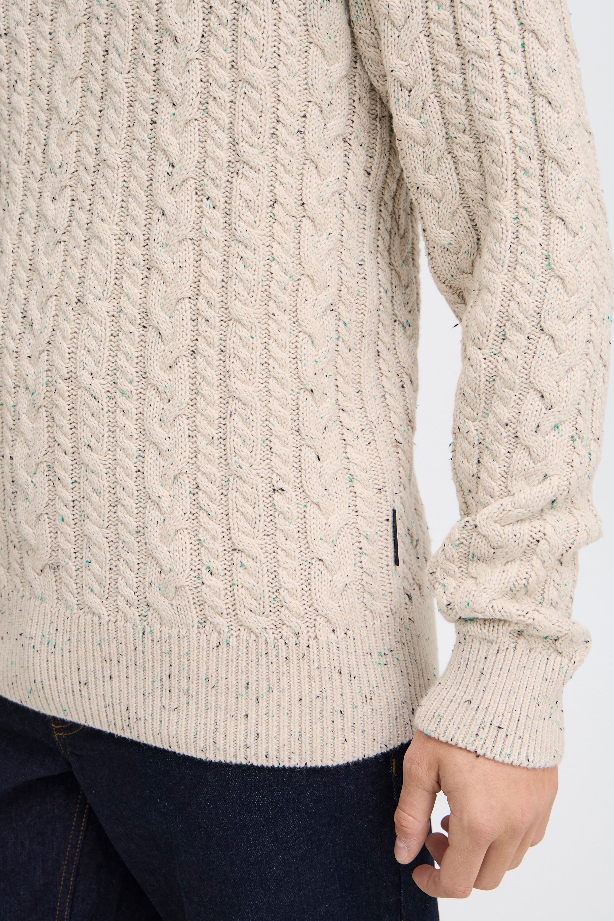Casual Friday Strickfleece-Pullover »Strickpullover CFKARL cable crew neck knit with neps«