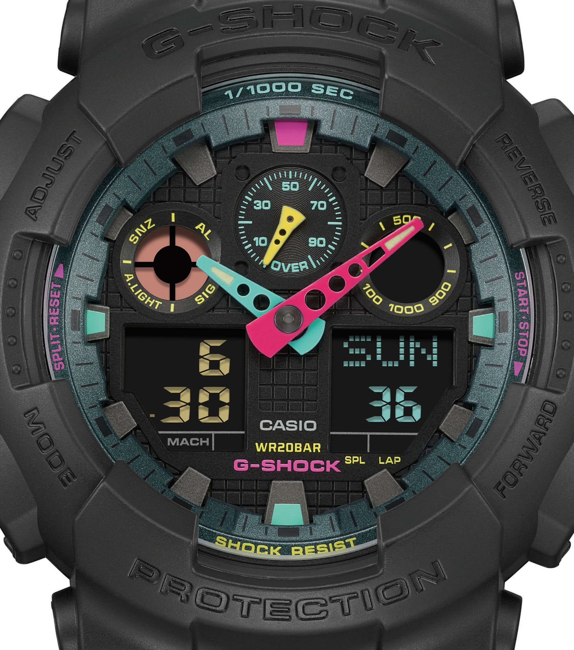CASIO G-SHOCK Chronograph, Quarzuhr,Armbanduhr,Herrenuhr,digital, bis 20 bar wasserd.Resinarmband