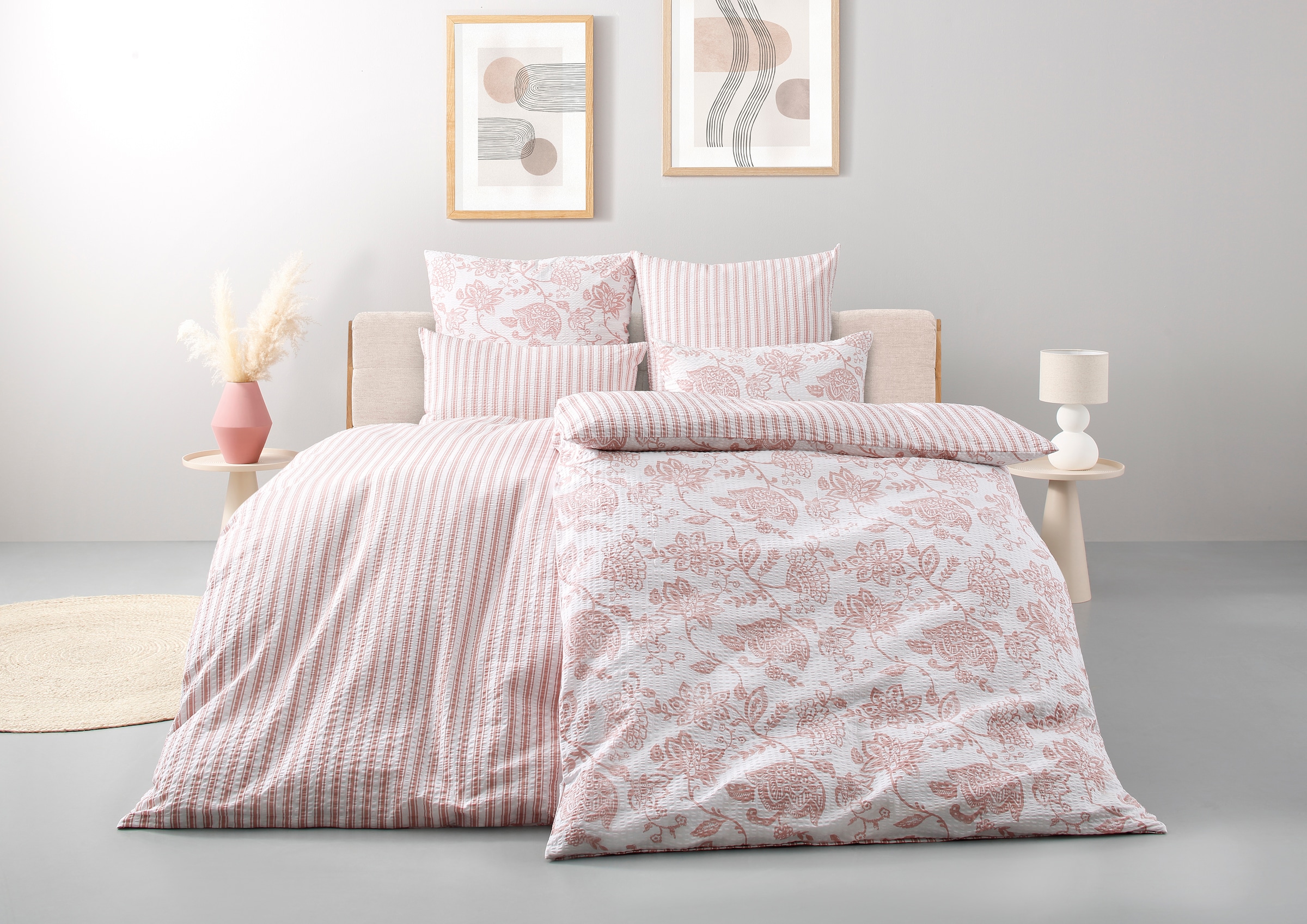 OTTO home Bettwäsche "Nordby" 2 Stk. Bettwäsche aus Baumwolle, skandinavisches Design, ab Größe 135x200 cm