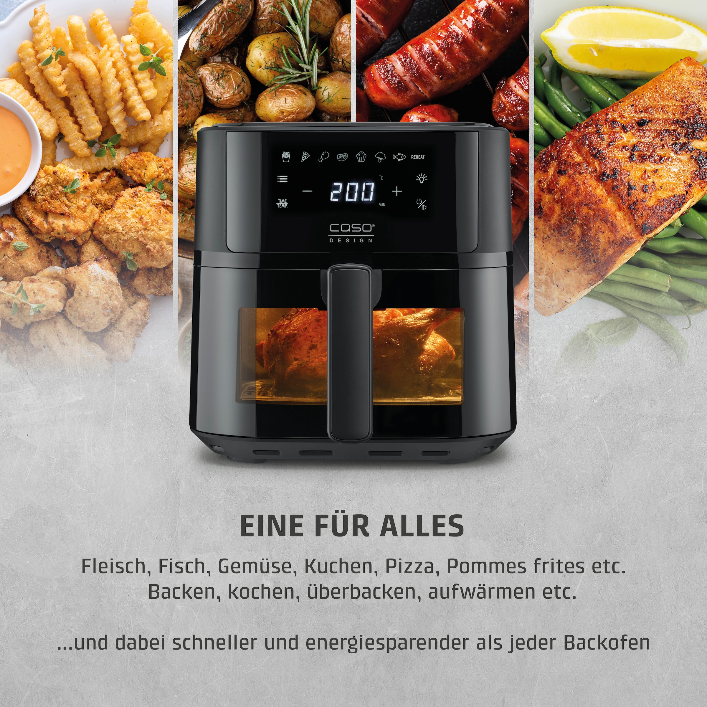 Caso Heißluftfritteuse »3185 Design AirFry 6.0« 1700 W Fassungsvermögen 0 l
