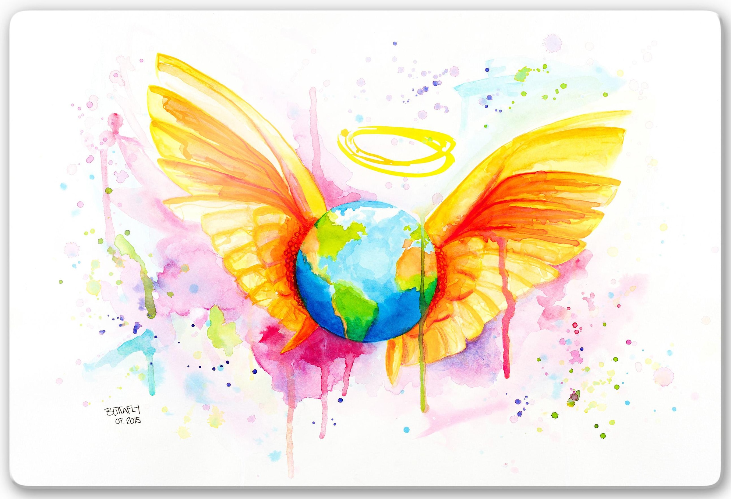 Wall-Art Glasbild »Buttafly - Angel«, 60/40 cm auf Raten bestellen