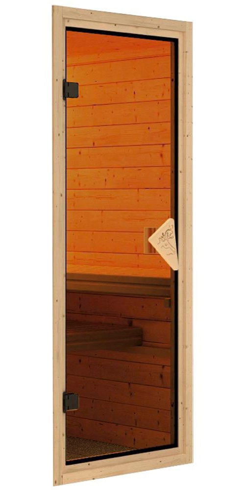 Karibu Sauna »Larin« Set,  Ofen 9 kW Bio externe Strg easy