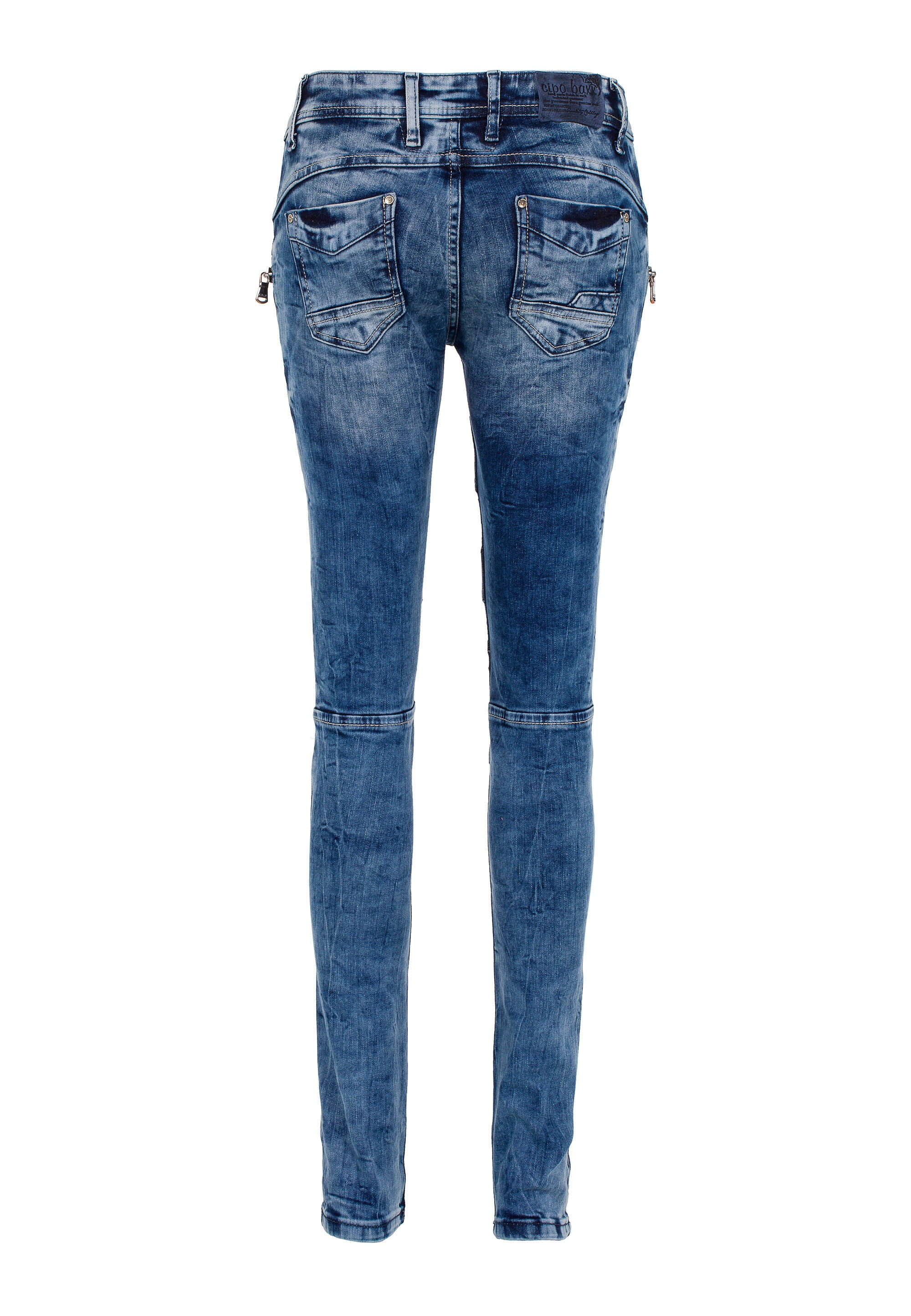 Cipo & Baxx Slim-fit-Jeans »Cipo & Baxx Jeans« mit coolen Stickelementen, WD381