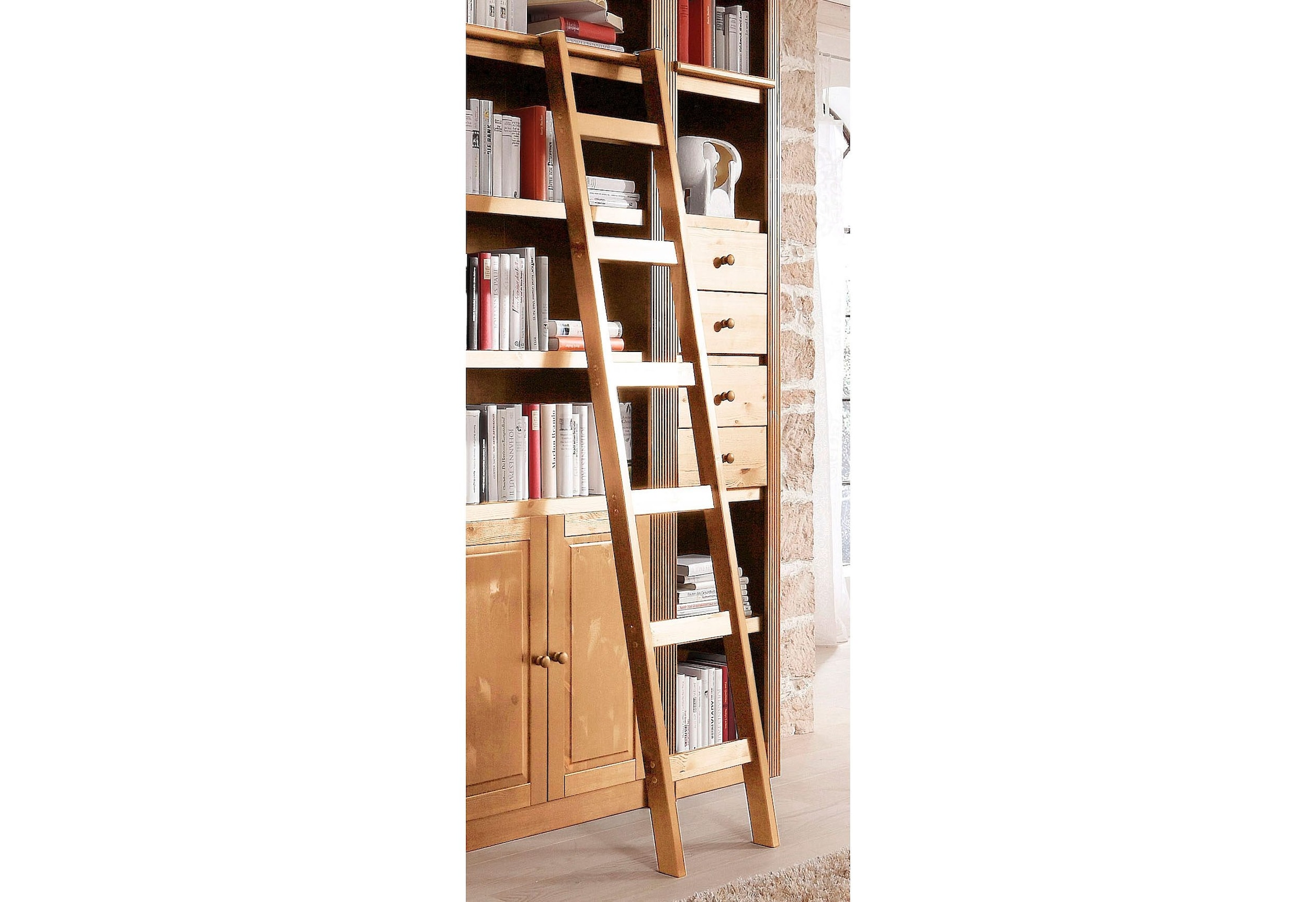 OTTO home Leiterregal "Bergen" aus massivem Kiefernholz, mit 6 Trittsprossen, Höhe 188 cm