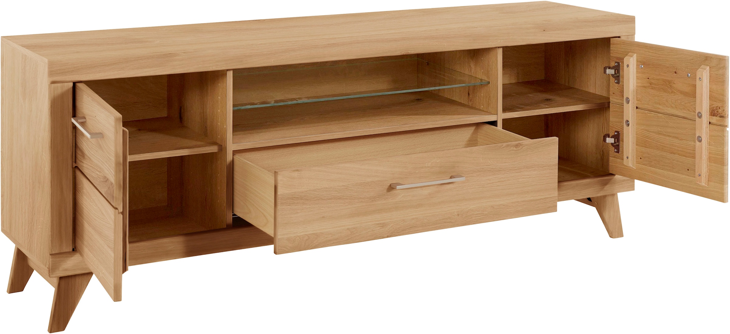 VOGL Möbelfabrik Lowboard »1237«, Massivholzfront, Breite ca. 171 cm, mit Softclose Funktion