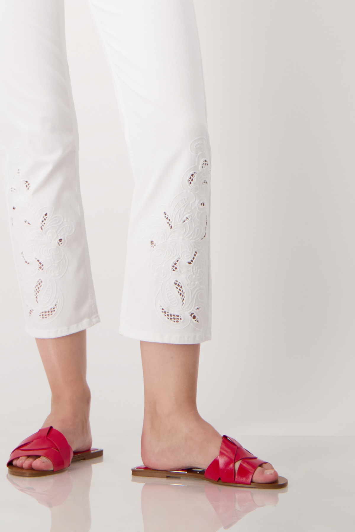 Monari 7/8-Jeans »Hose Jeans Lochspitze 66c«, Mit Gürtelschlaufen