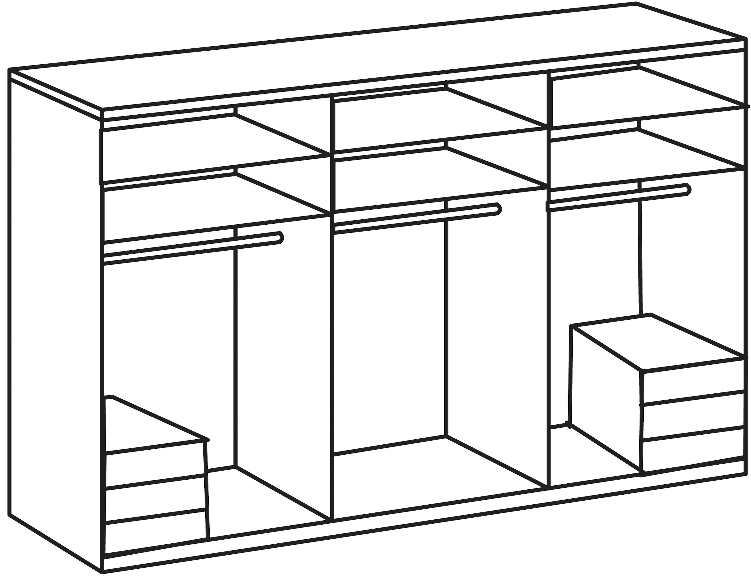 Wimex Kleiderschrank »Level by fresh to go«, mit Spiegeltüren und Schubladen