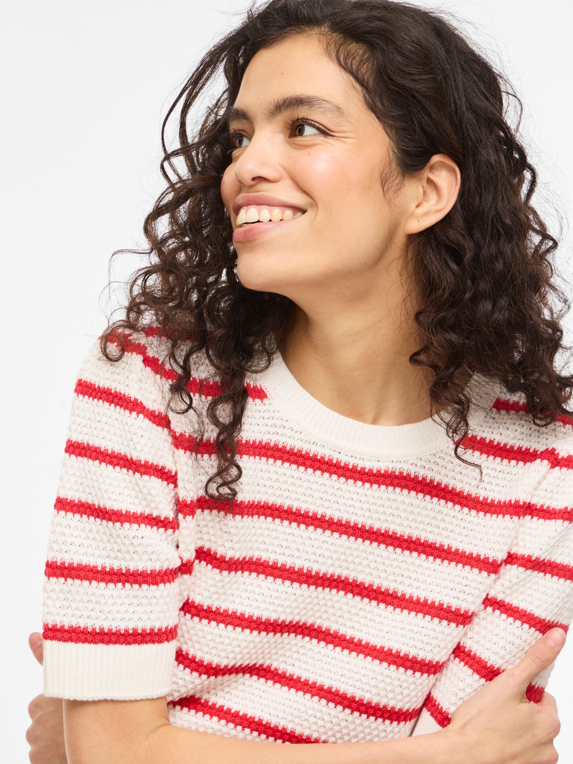 Vila Kurzarmpullover »VIDALO O-NECK S/S STRIPE KNIT-NOOS«