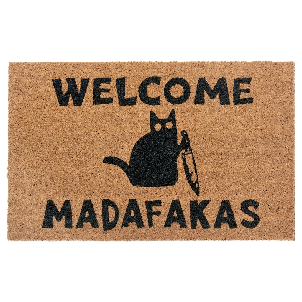HANSE Home Fußmatte »Mix Mats Kokos Welcome Madafakas«, rechteckig, Kokos, Schmutzfangmatte, Outdoor, Rutschfest, Innen, Kokosmatte, Flur