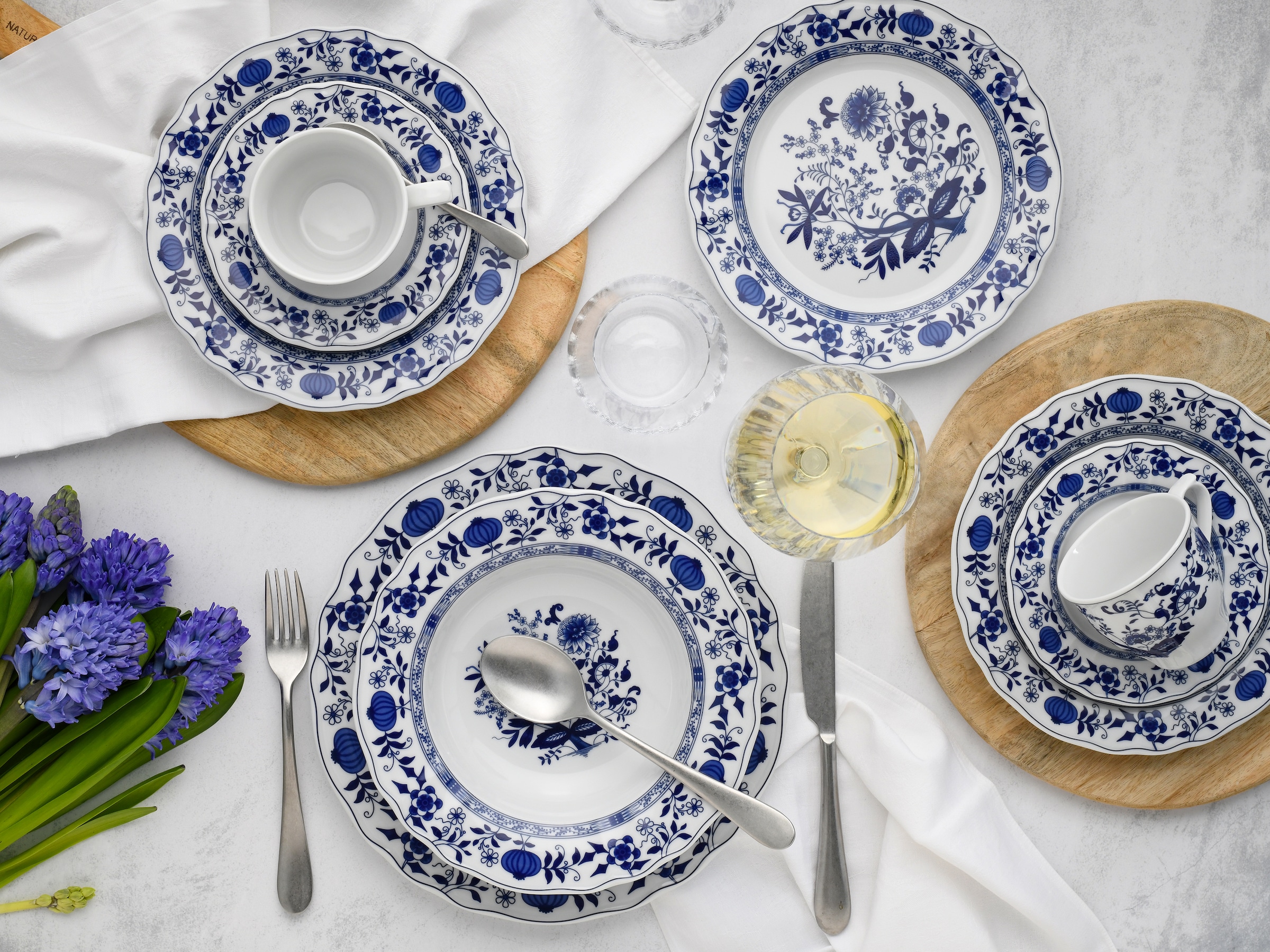 CreaTable Kombiservice »Flora Zwiebelmuster, Kombi-Service 30-tlg« Nostalgisch, Vintage