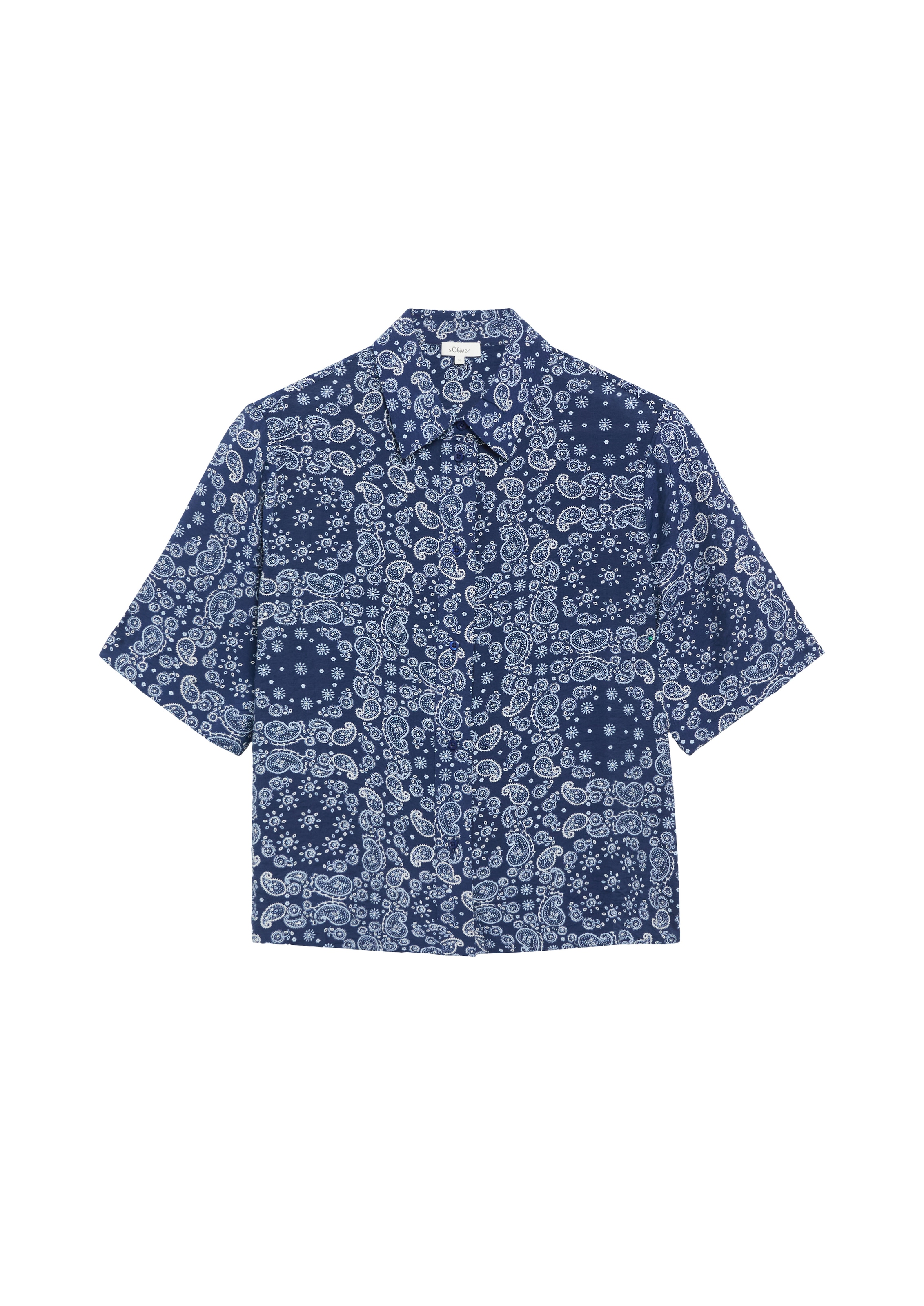 s.Oliver Druckbluse Kurzarm Sommerhemd mit grafischem Muster / kurz