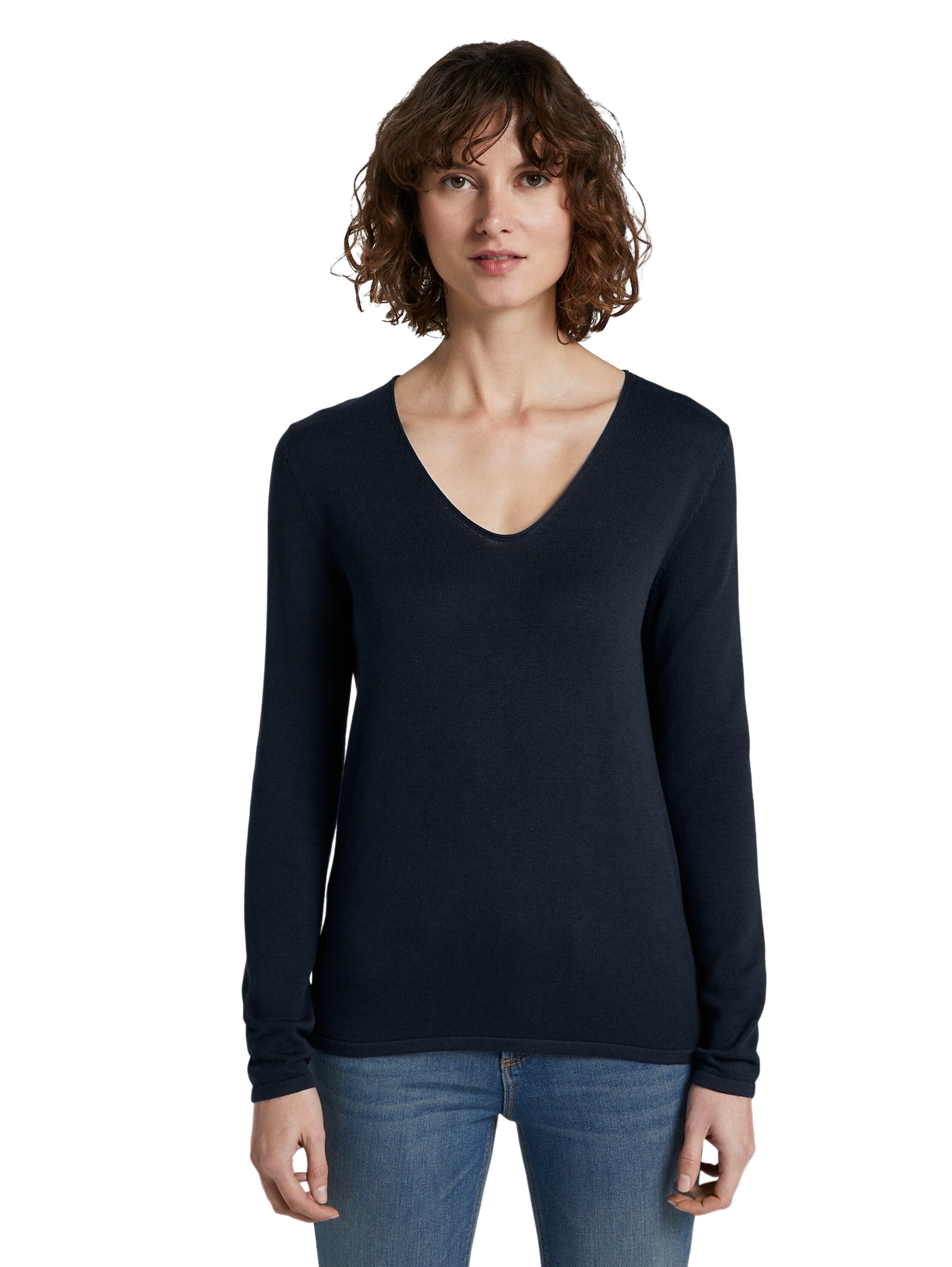 TOM TAILOR V-Ausschnitt-Pullover mit V-Ausschnitt