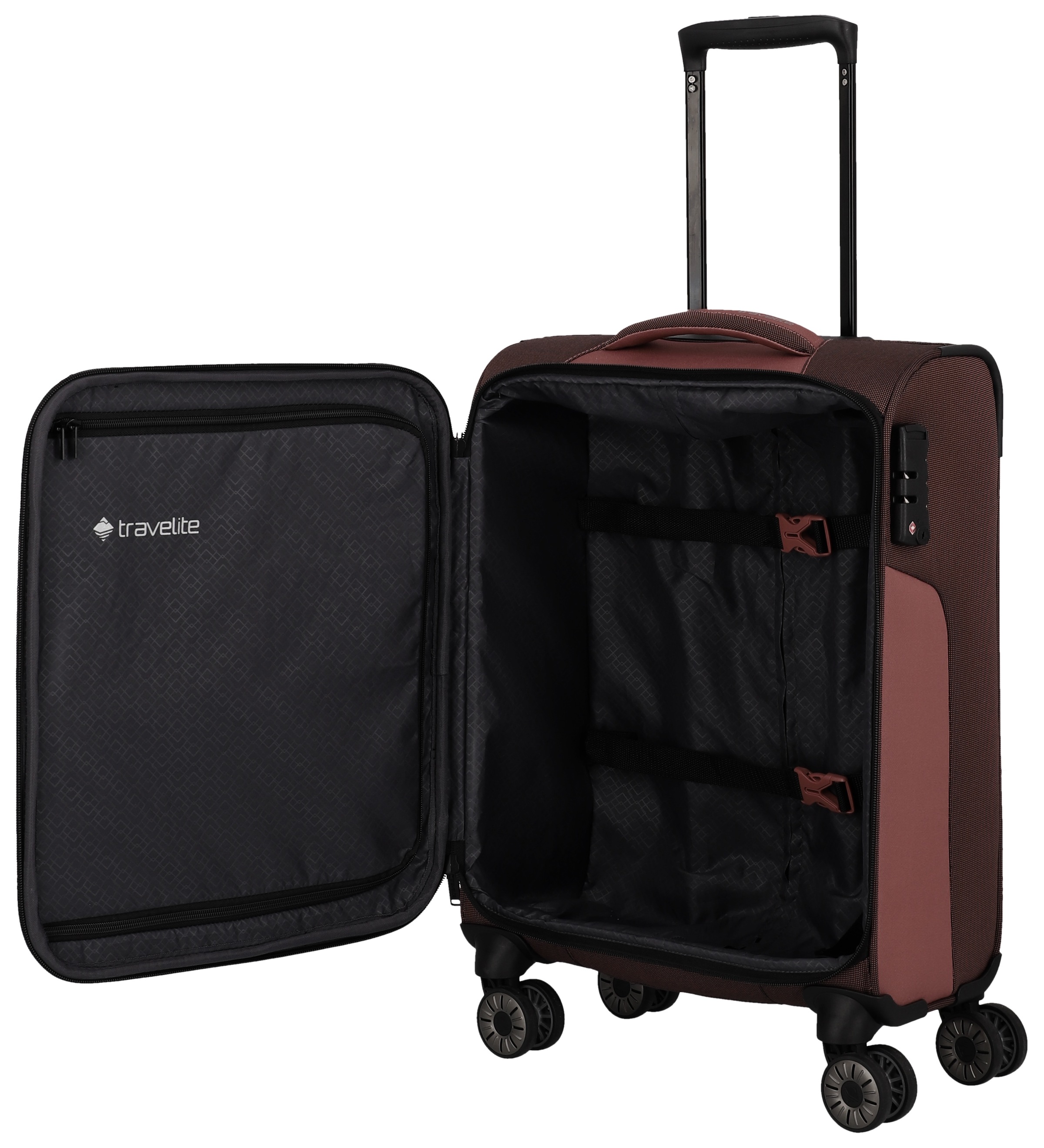 travelite Weichgepäck-Trolley »VIIA, verschiedene Größen und Farben« 34 l 4 Rollen Reisegepäck Trolley Koffer Weichgepäck TSA Schloss