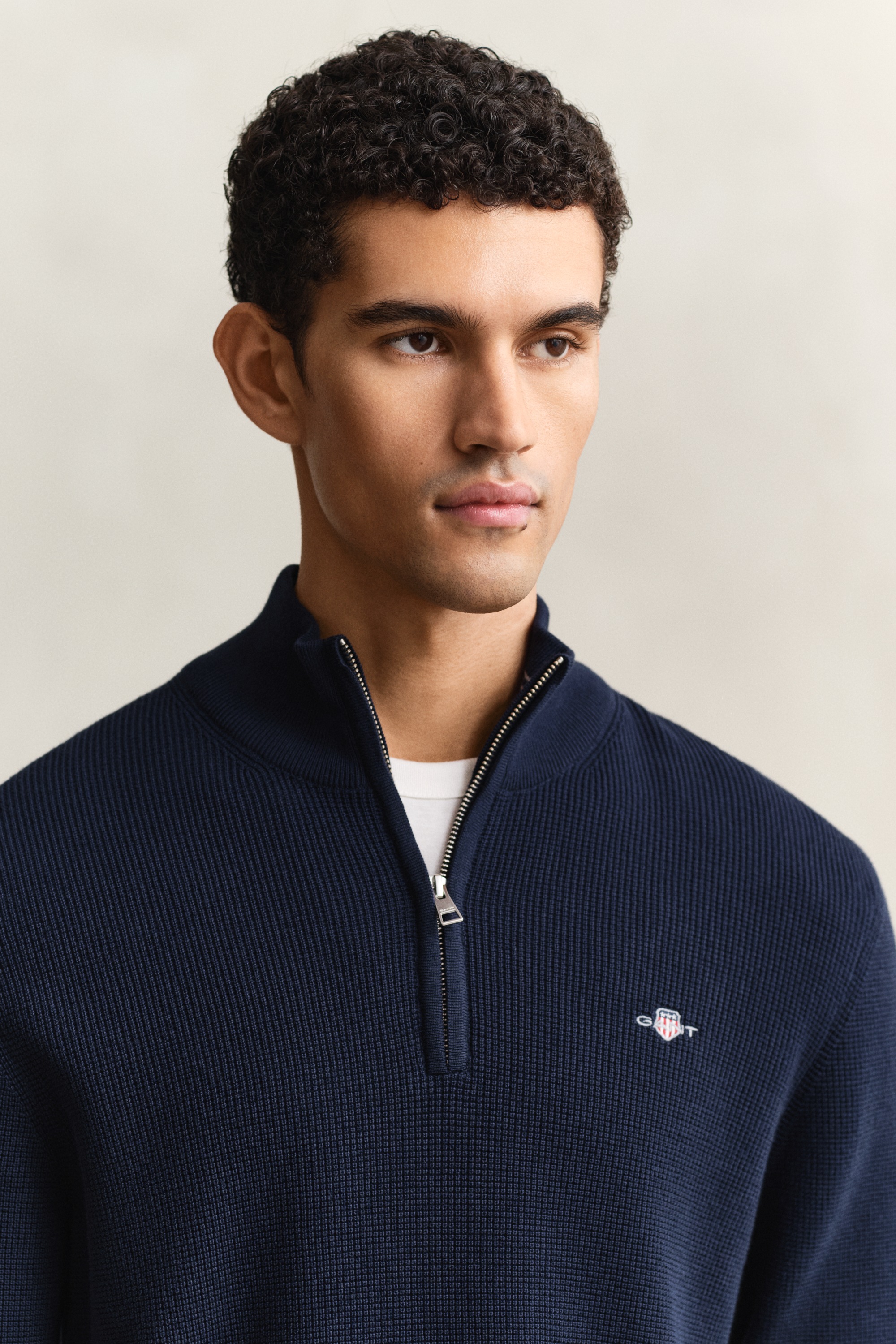 Gant Troyer »MICRO TEXTURED COTTON HALF ZIP« Regular fit mit Troyerkragen