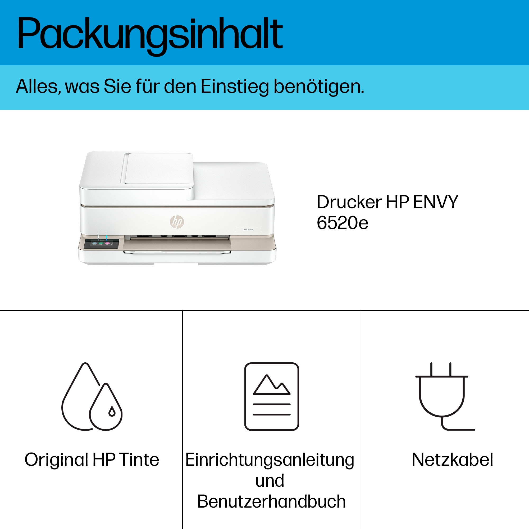 HP Multifunktionsdrucker »Envy 6520e« 3 Monate *gratis drucken mit Instant Ink
