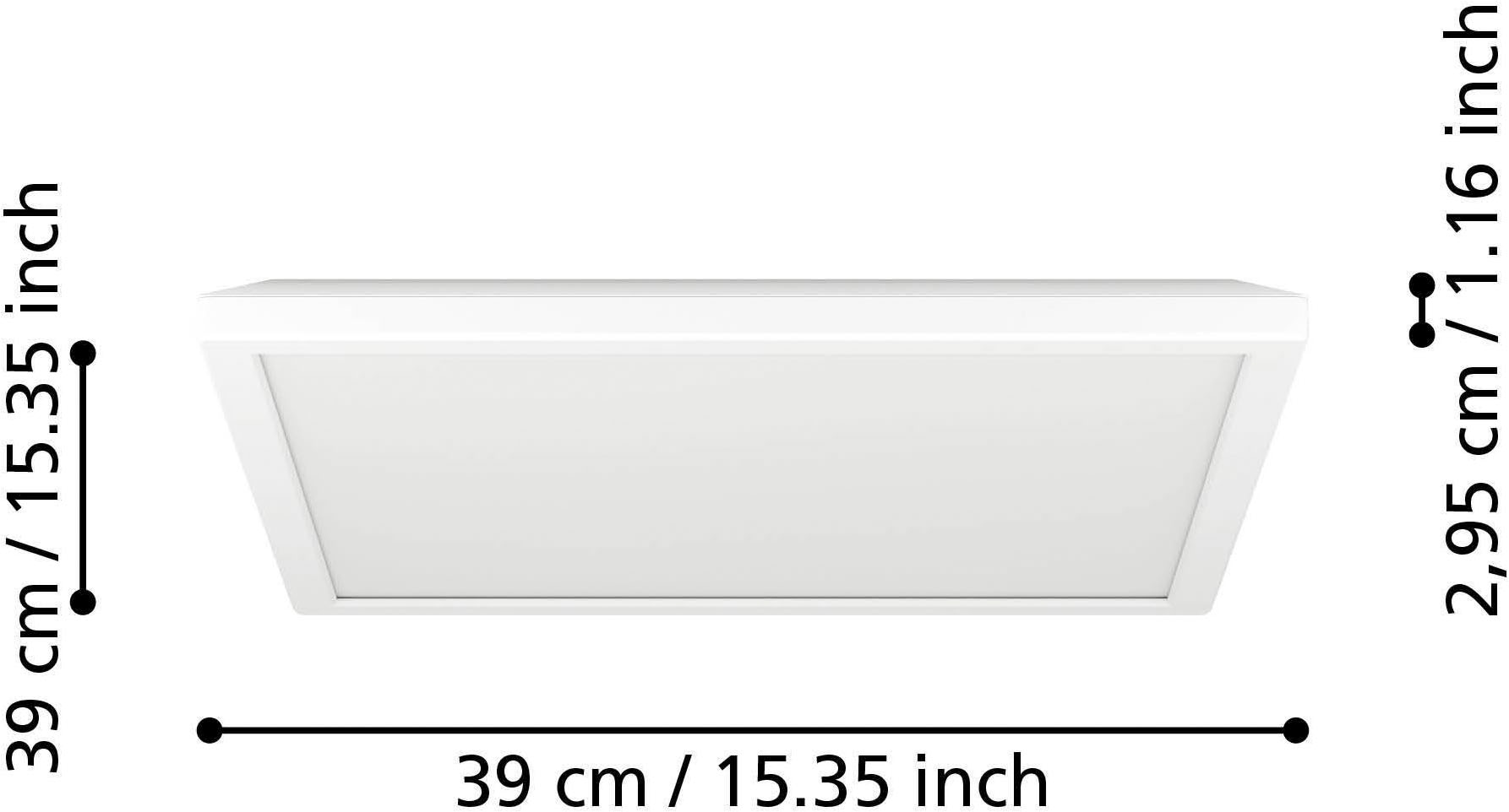 EGLO Deckenleuchte »Rovito-R Deckenlampe, Deckenbeleuchtung, Badlampe, Kunststoff, IP44« LED-Modul 1 Stk. Kaltweiß | Neutralweiß | Warmweiß Wand-/Deckenleuchte - L39 x B39 x H3 cm - weiß - 17,6W inkl.