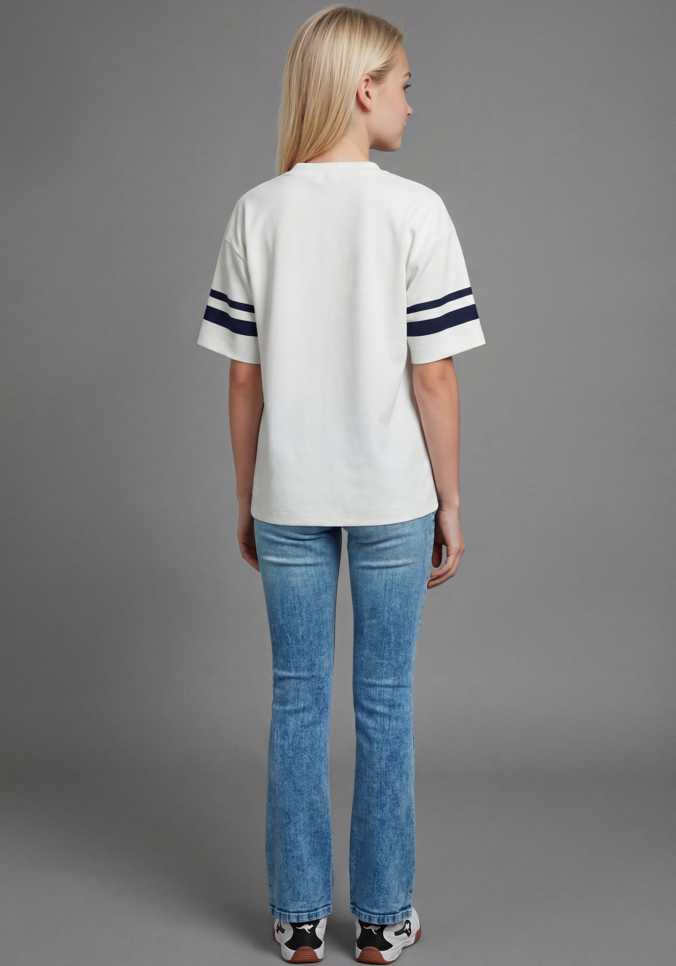 KangaROOS T-Shirt »Kangaroos Shirt im sportivem Look« lässige Passform, Kurzarm, mit modischem Print, aus Baumwolle