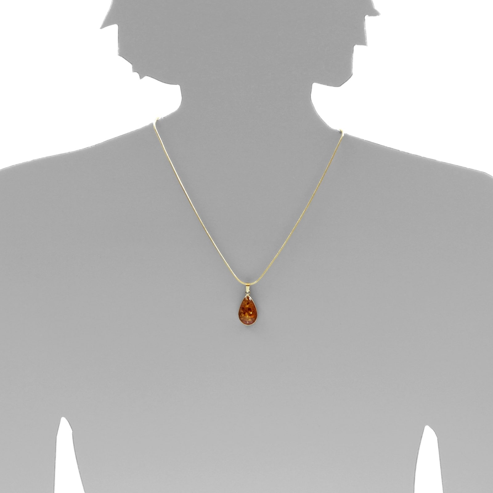 OSTSEE-SCHMUCK Kettenanhänger »- Classic Tropfen 21 x 14 mm - Silber 925/000, vergoldet - Bernstein«