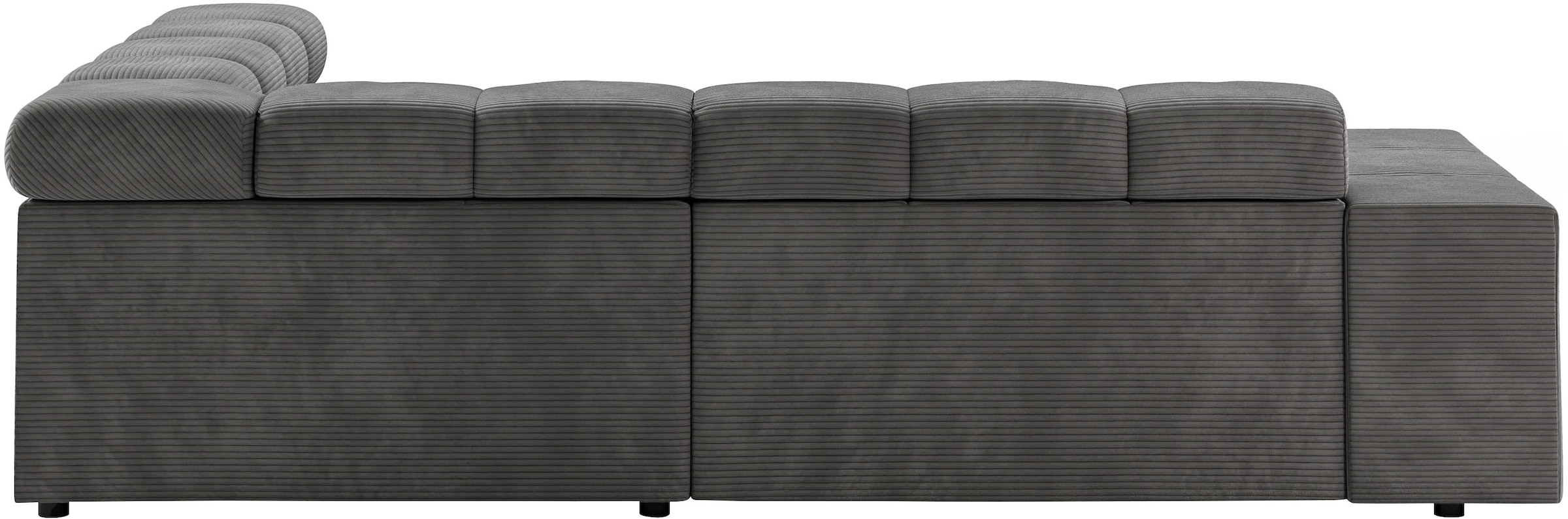 INOSIGN Ecksofa »Ancona, incl. Kopfteilverstellung + 3 Zierkissen, L-Form, Breite 249cm« wahlweise motorische Sitztiefenverstellung, B/T(H: 249/215/70 cm