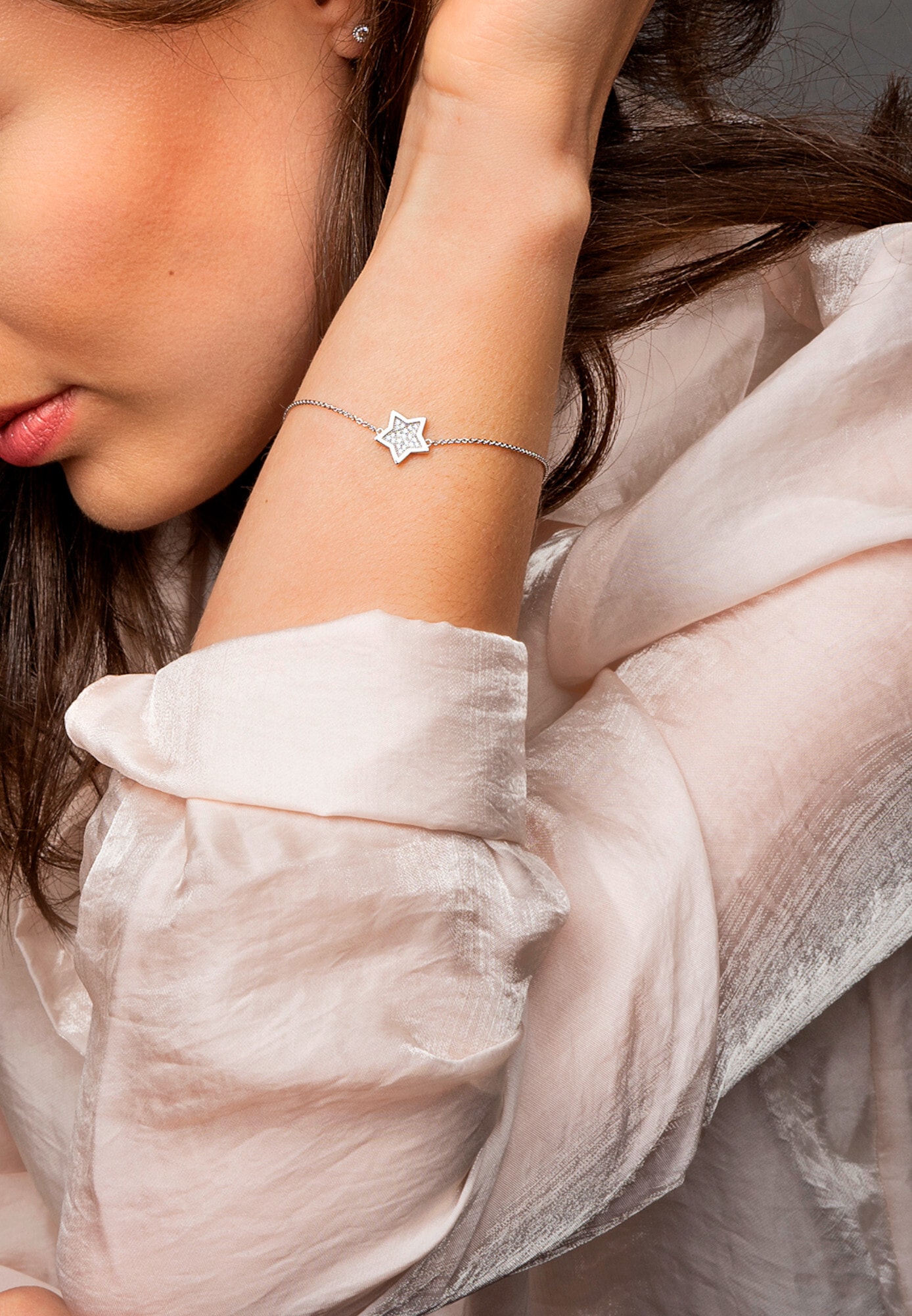 ONE ELEMENT Silberarmband »Zirkonia Stern Armband aus 925 Silber  18 cm«