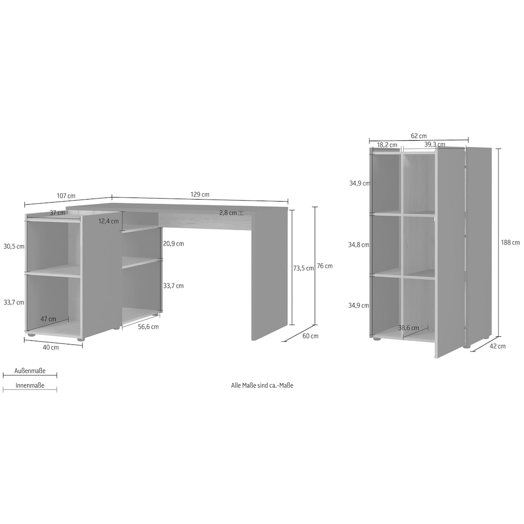 GERMANIA Büro-Set »GW-Austin«, (Set, 2-tlg.)