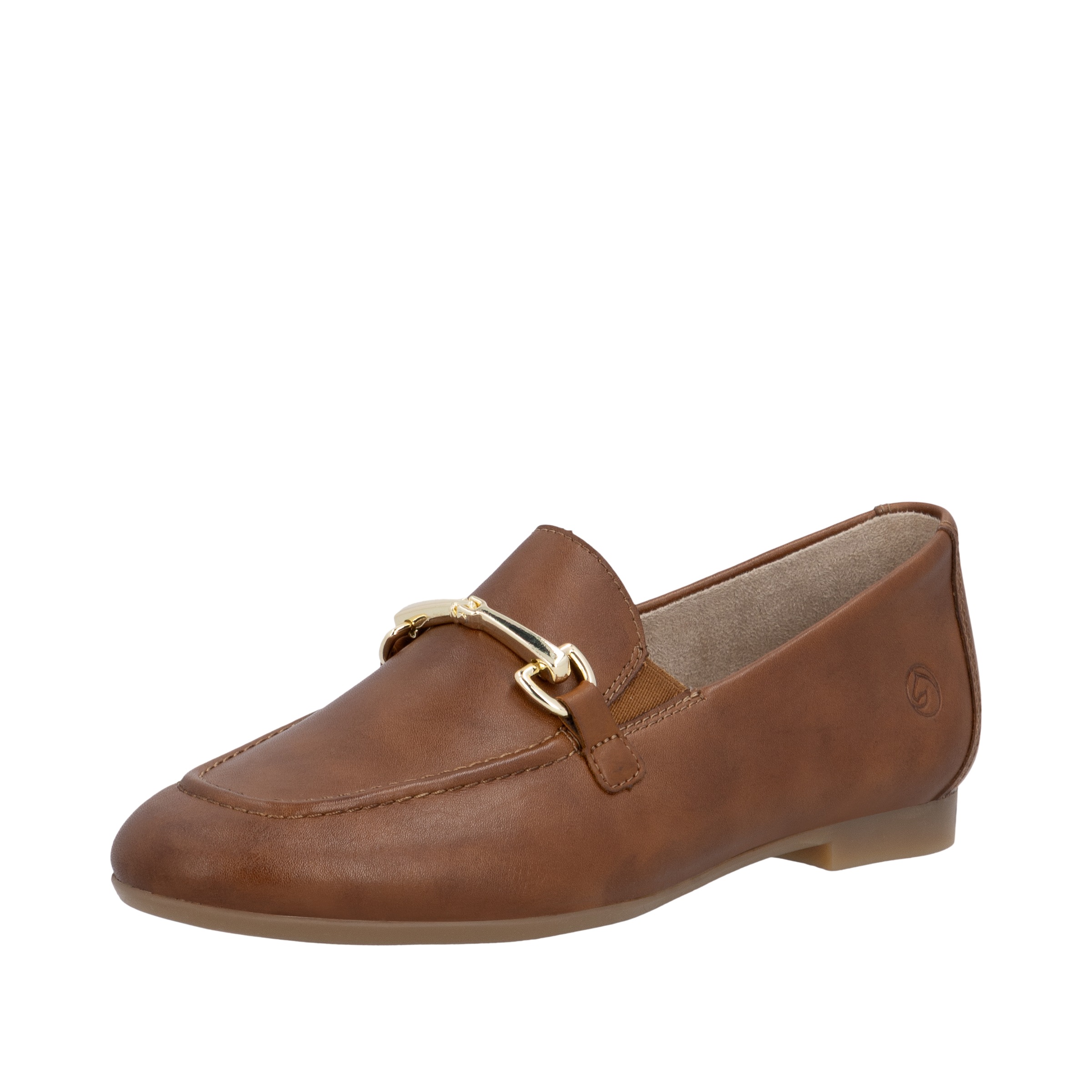 Remonte, Damen, Loafer Slipper, Schlupfschuh, Spangenschuh mit kleinen Stretcheinsätzen, cognac, 38, cognac, Loafer mit dekorativer Zierschließe