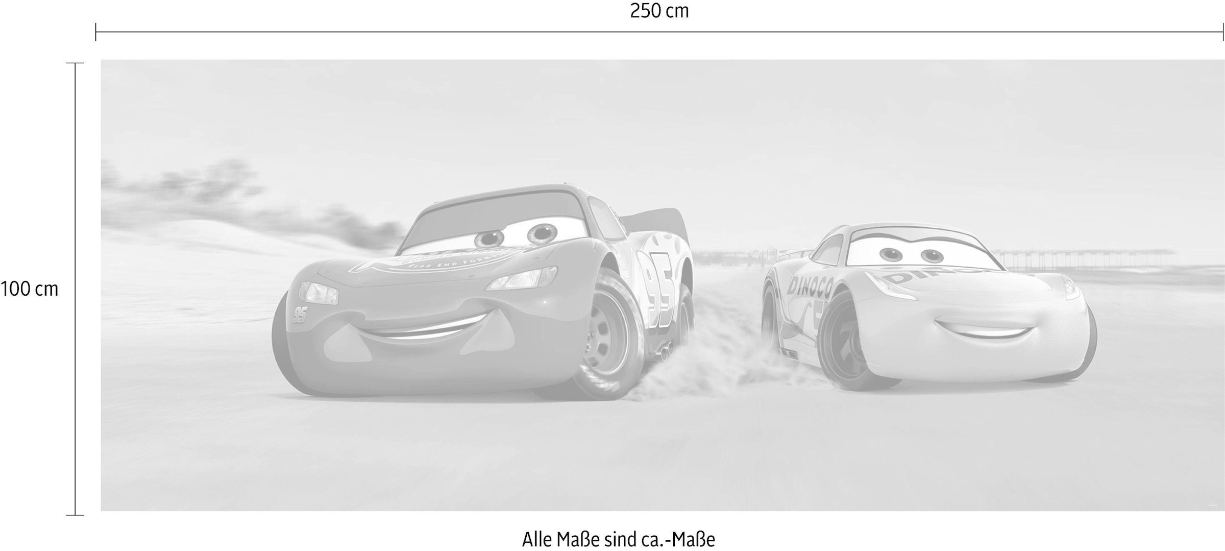 Komar Vliestapete »Digitaldruck Vlies -  Cars3 Beach - Größe 100 x 250 cm« bedruckt glatt Kinderzimmer