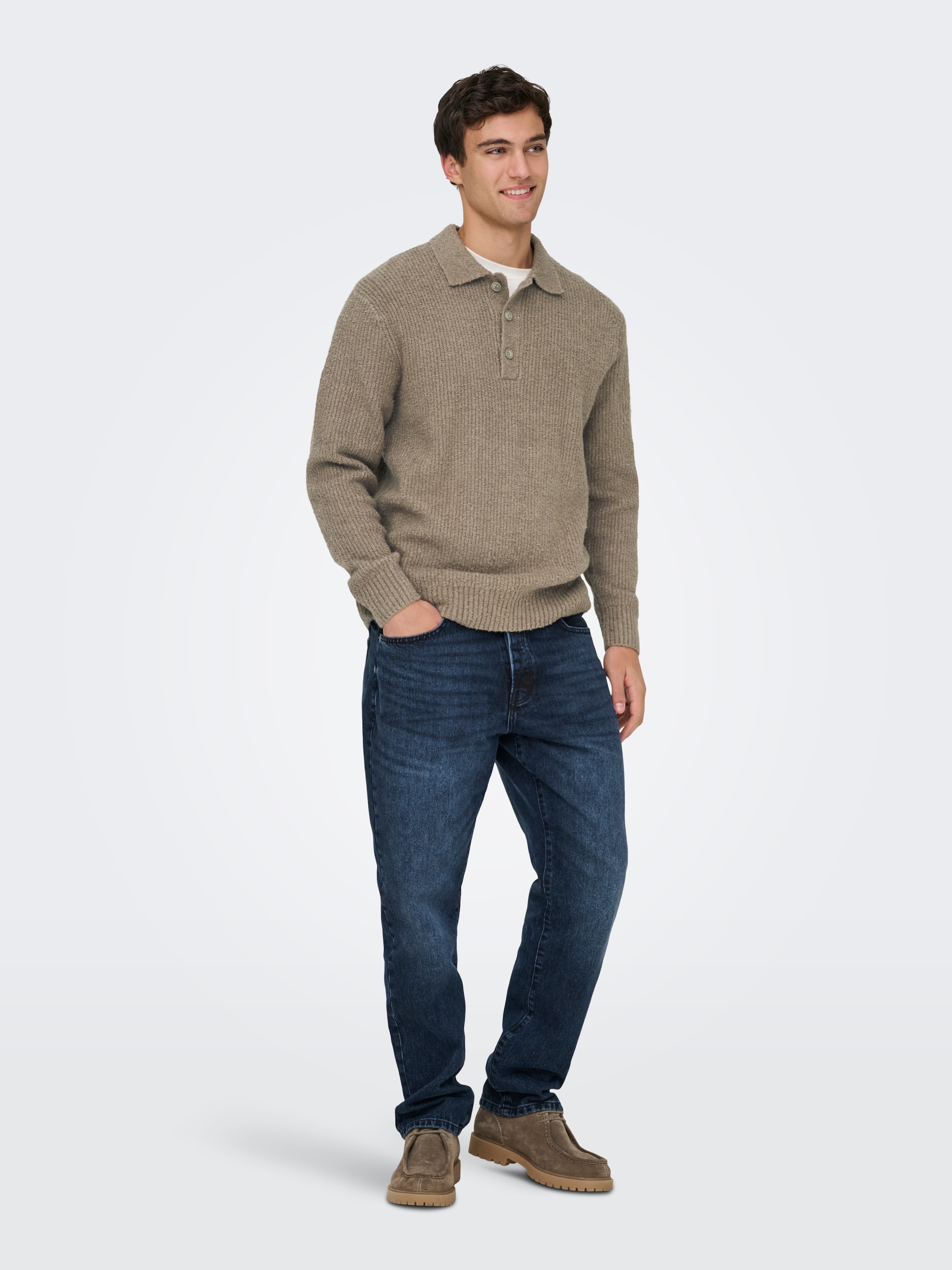 ONLY & SONS Polokragenpullover »ONSDALE RLX LS POLO KNIT NOOS« Baumwollmischung, relaxed fit
