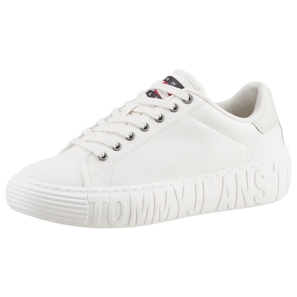 Tommy Jeans Plateausneaker »TOMMY JEANS NEW CUPSOLE CNVAS LC« mit gepolstertem Schaftrand