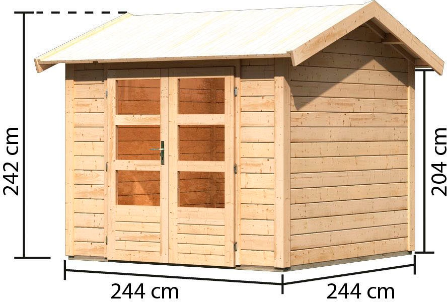 Karibu Gartenhaus »Traufberg 3« naturbelassen