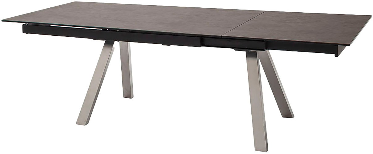MCA furniture Esstisch »TOBAGO Auszugtisch 180-260 cm« Einzelstück,  Keramik,Edelstahl,Stirnauszug,ausziehbar,Tischplatte 13 mm