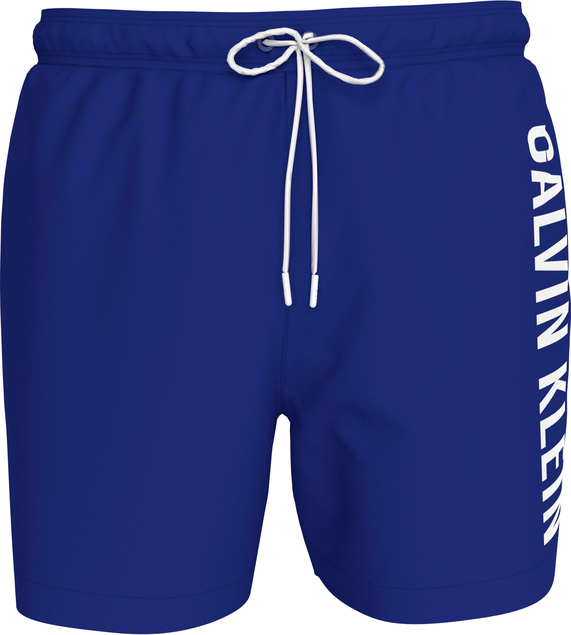 Calvin Klein Swimwear Badeshorts »MEDIUM DRAWSTRING«, mit kontrastfarbenem Logo-Schrifztug am Bein