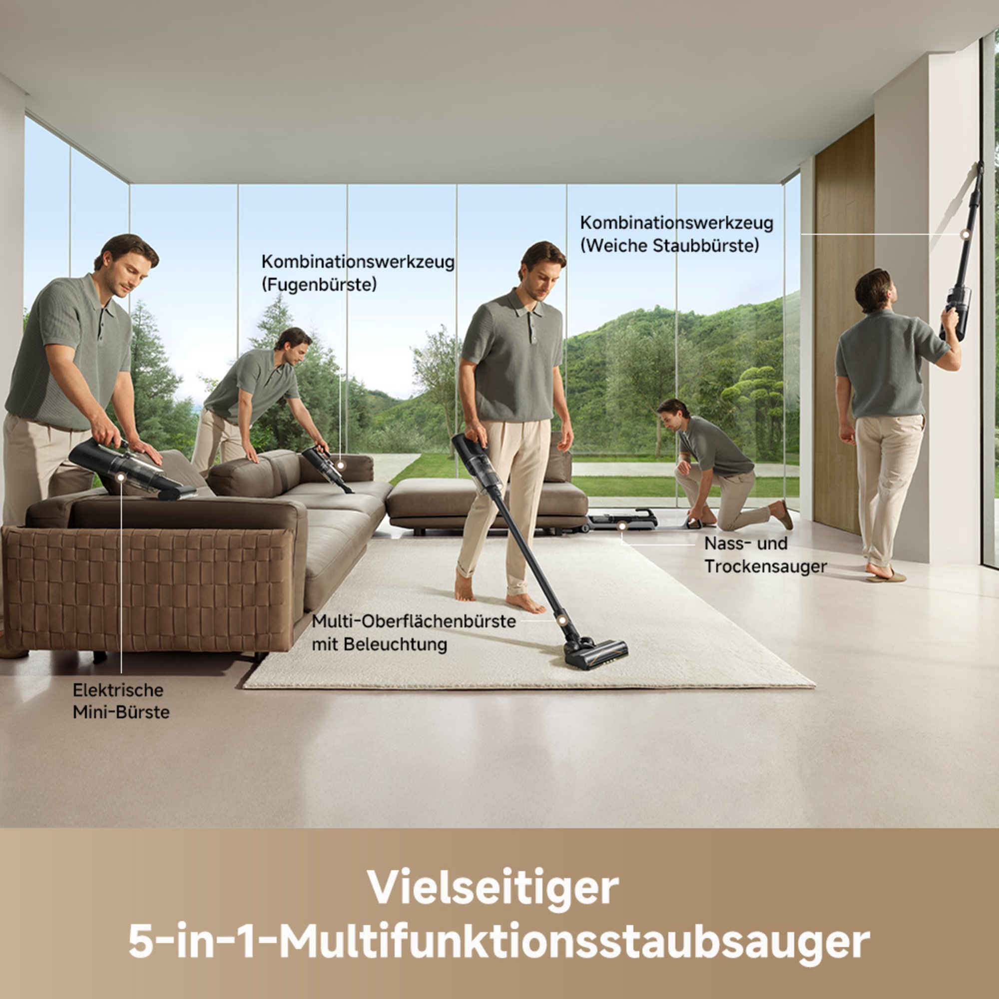 Dreame Nass-Trocken-Sauger »H14 Dual« 380 W, 5-in-1-Multifunktionssauger, dreifache Kantenreinigung