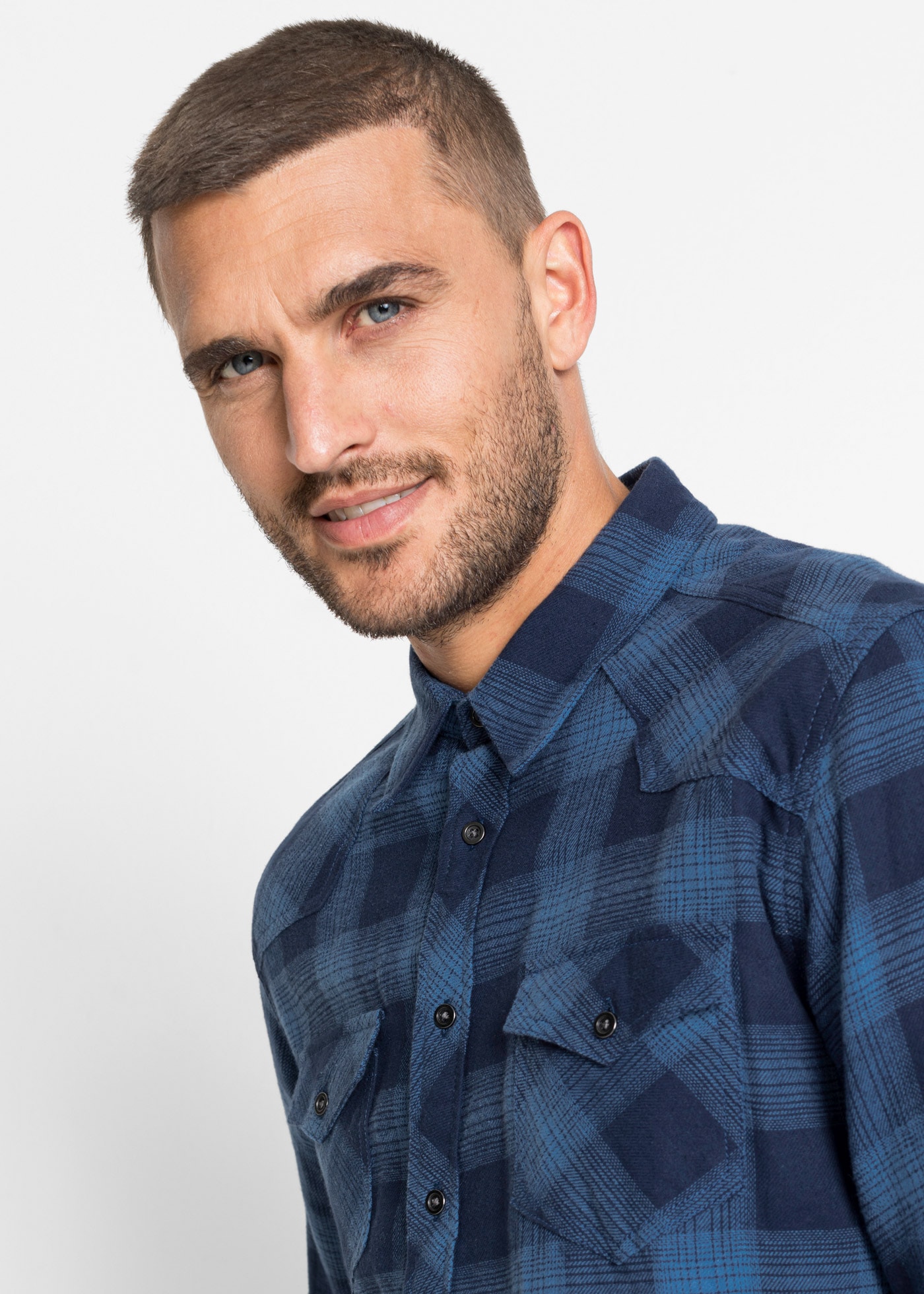 bonprix Flanellhemd aus Baumwoll-Flanell, mit Karo-Muster