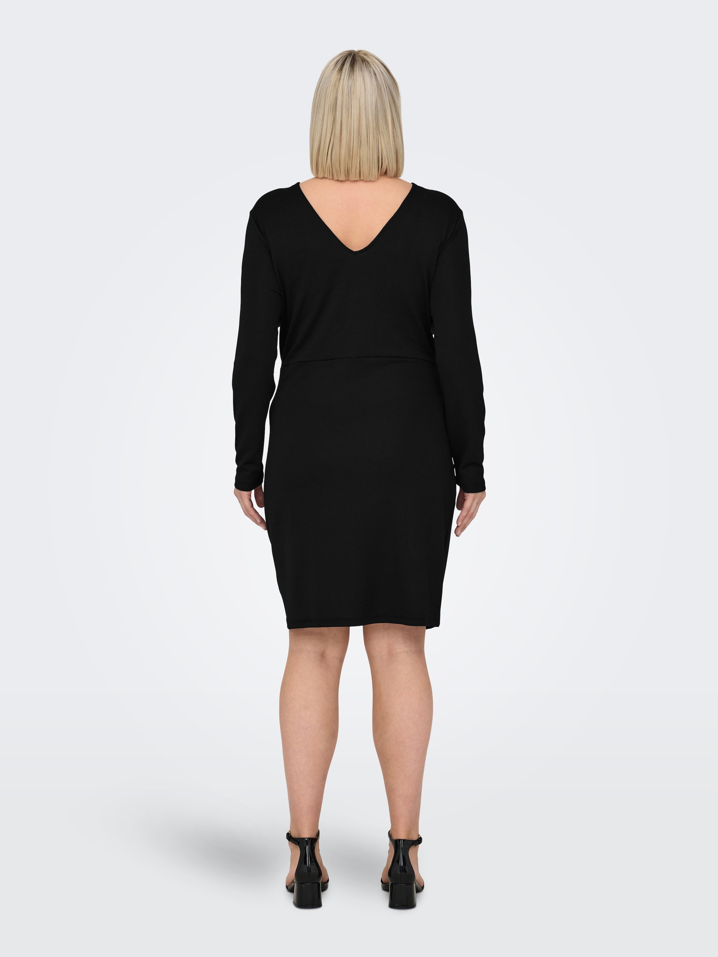 ONLY CARMAKOMA Jerseykleid »CARQUEEN L/S GLITTER TWIST DRESS JRS BF«, mit Knotendetail