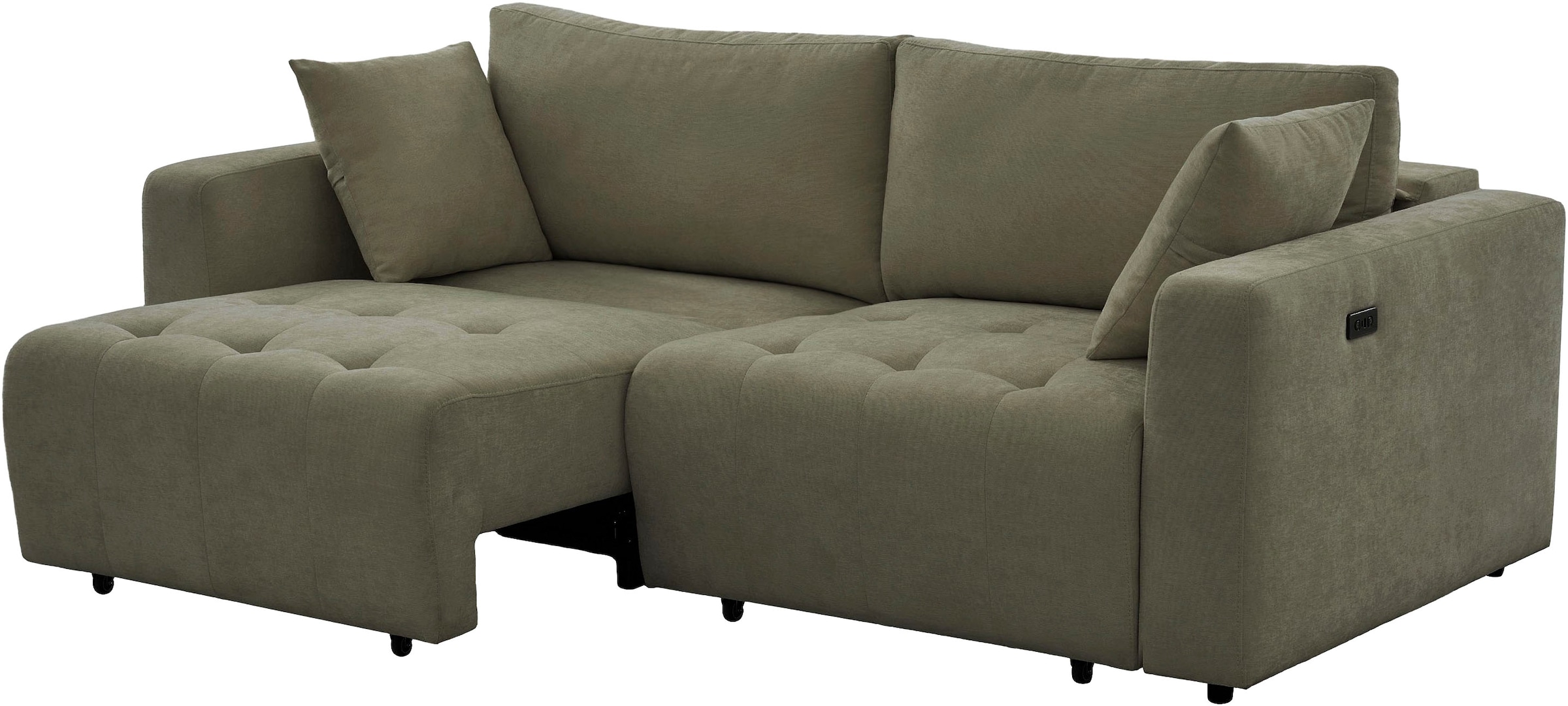OTTO home 2,5-Sitzer »ELIANN , 209 cm - elektrisches Schlafsofa« mit USB A/C-Anschluss. Federkern, Webstoff