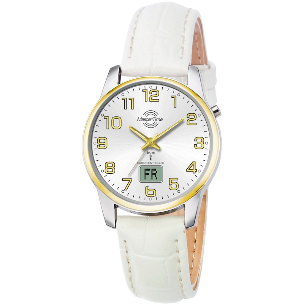 MASTER TIME Funkuhr »Basic, MTLA-10799-42L«, Armbanduhr, Damenuhr, Datum, Leuchtzeiger
