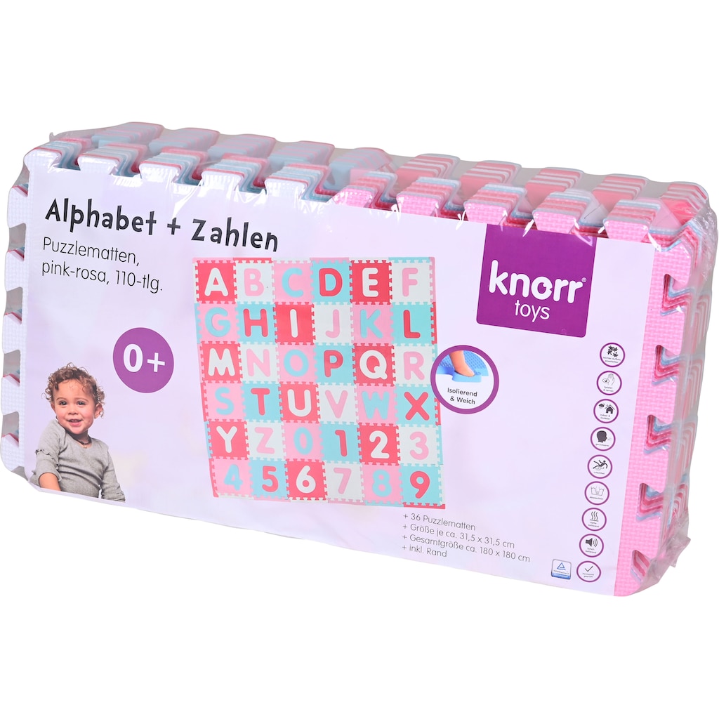 Knorrtoys® Puzzle »Alphabet + Zahlen, Pink-rosa«