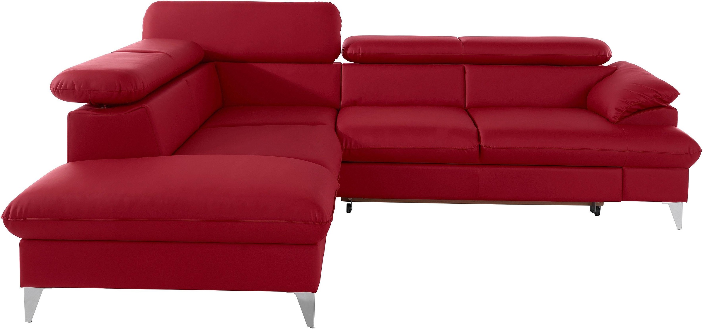 COTTA Polstergarnitur »Caluso L-Form«, Set bestehend aus: Ecksofa mit Kopfteilverstellung & Hocker