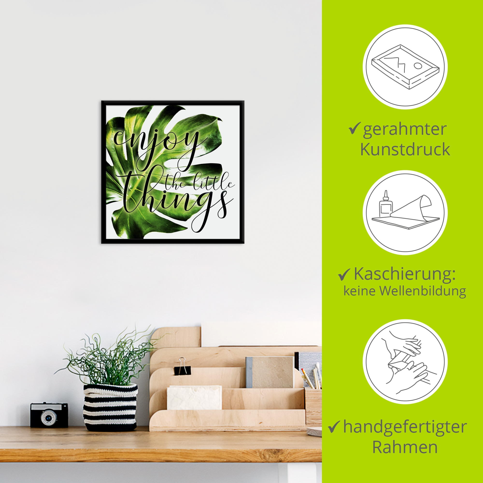 Artland Wandbild »Genieße die kleinen Dinge«, Sprüche & Texte, (1 St.)