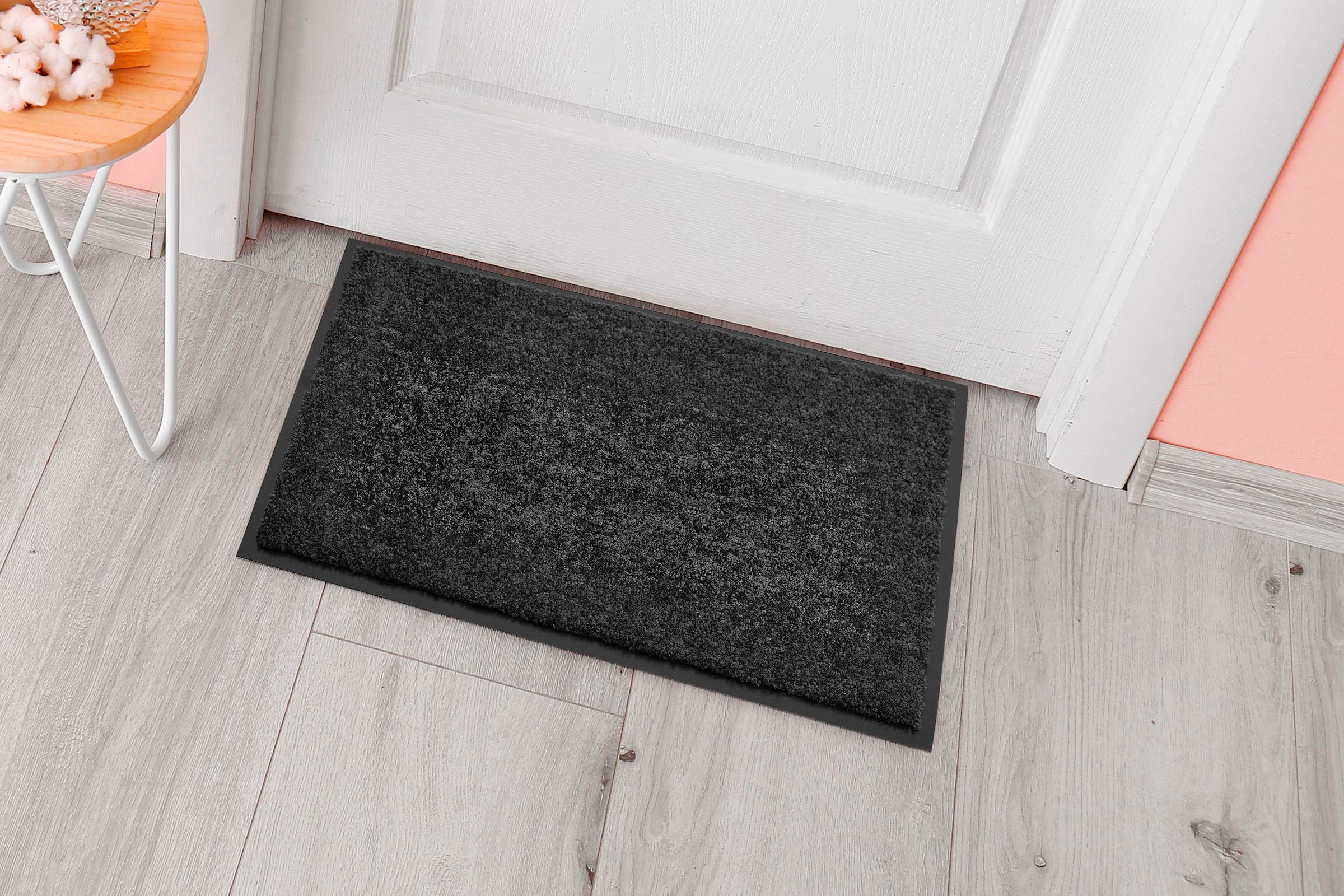 Home affaire Fußmatte »Fresh Step«, rechteckig, für den Eingangsbereich, Uni-Farben, rutschhemmend, robust, waschbar