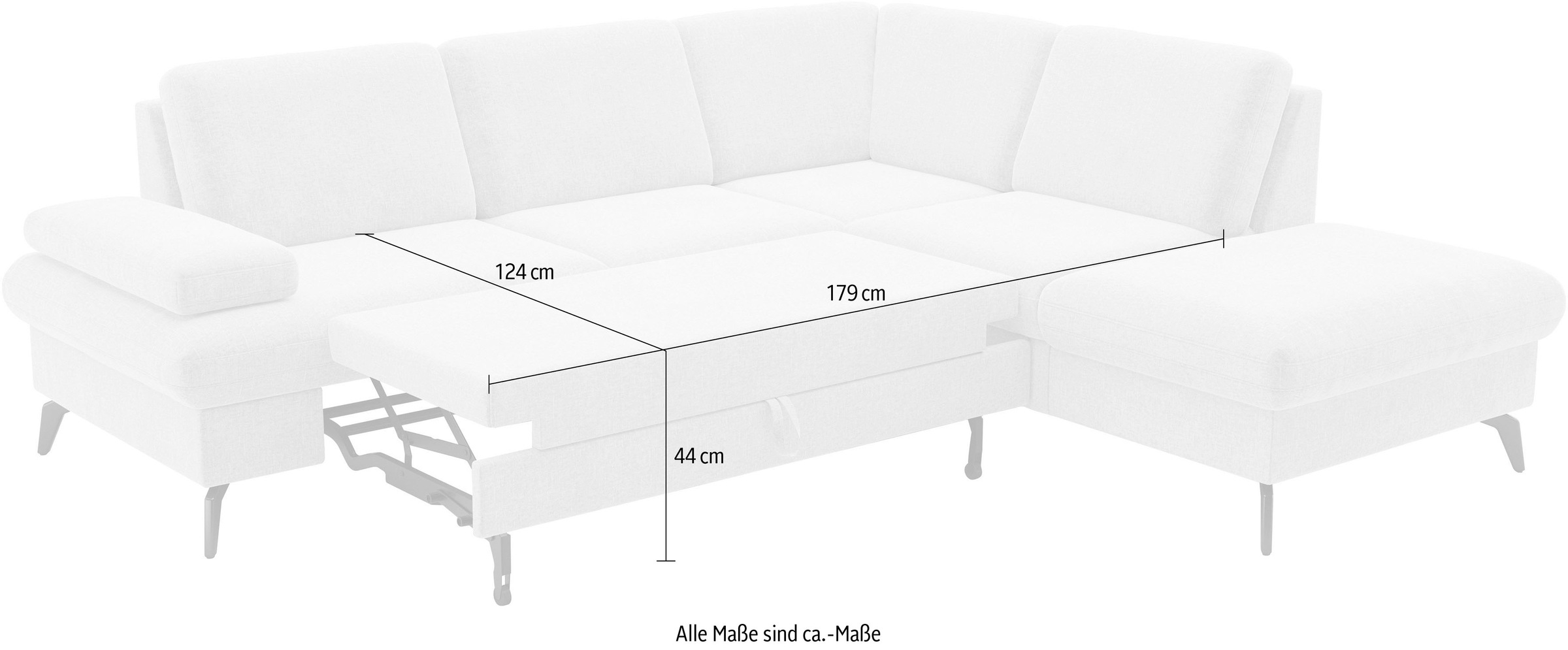 sit&more Ecksofa »Morris Jubi L-Form«, inkl. Armteilfunktion und 1 Zierkissen, wahlweise mit Bettfunktion