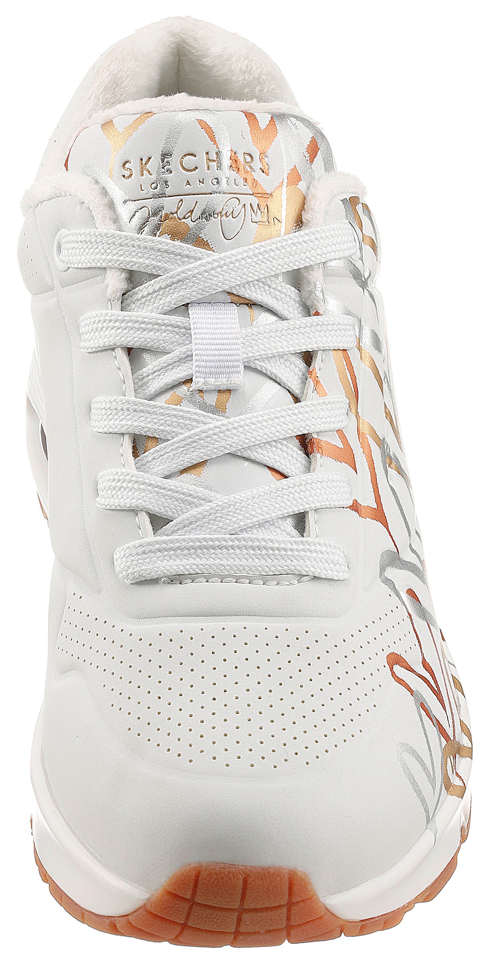 Skechers Sneaker »UNO - METALLIC LOVE«, Freizeitschuh, Halbschuh, Schnürschuh mit trendigen Metallic-Print