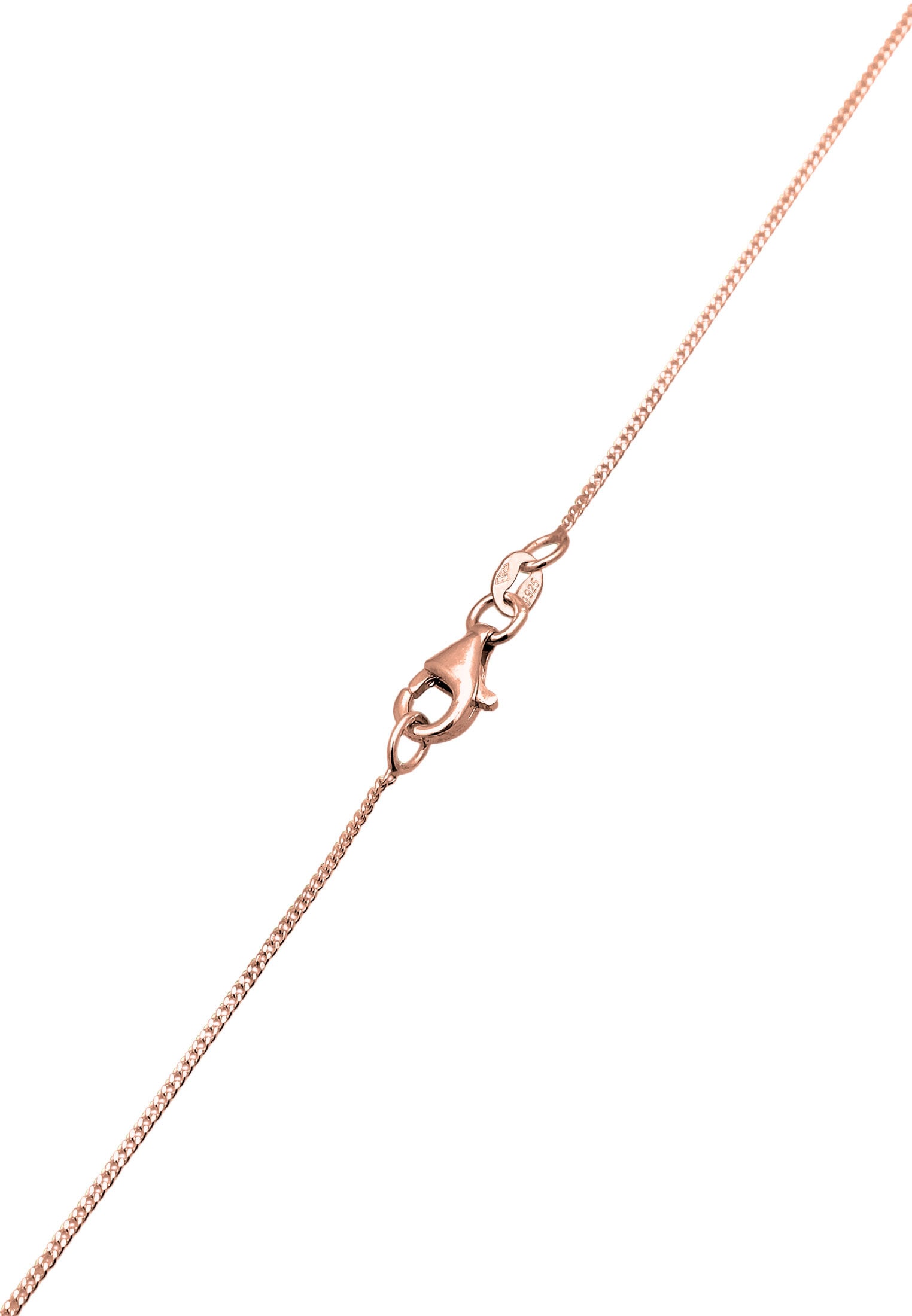 Elli Kette mit Anhänger »Halskette Anhänger Plättchen Strukturiert 925 Sterling Silber Rosegold«