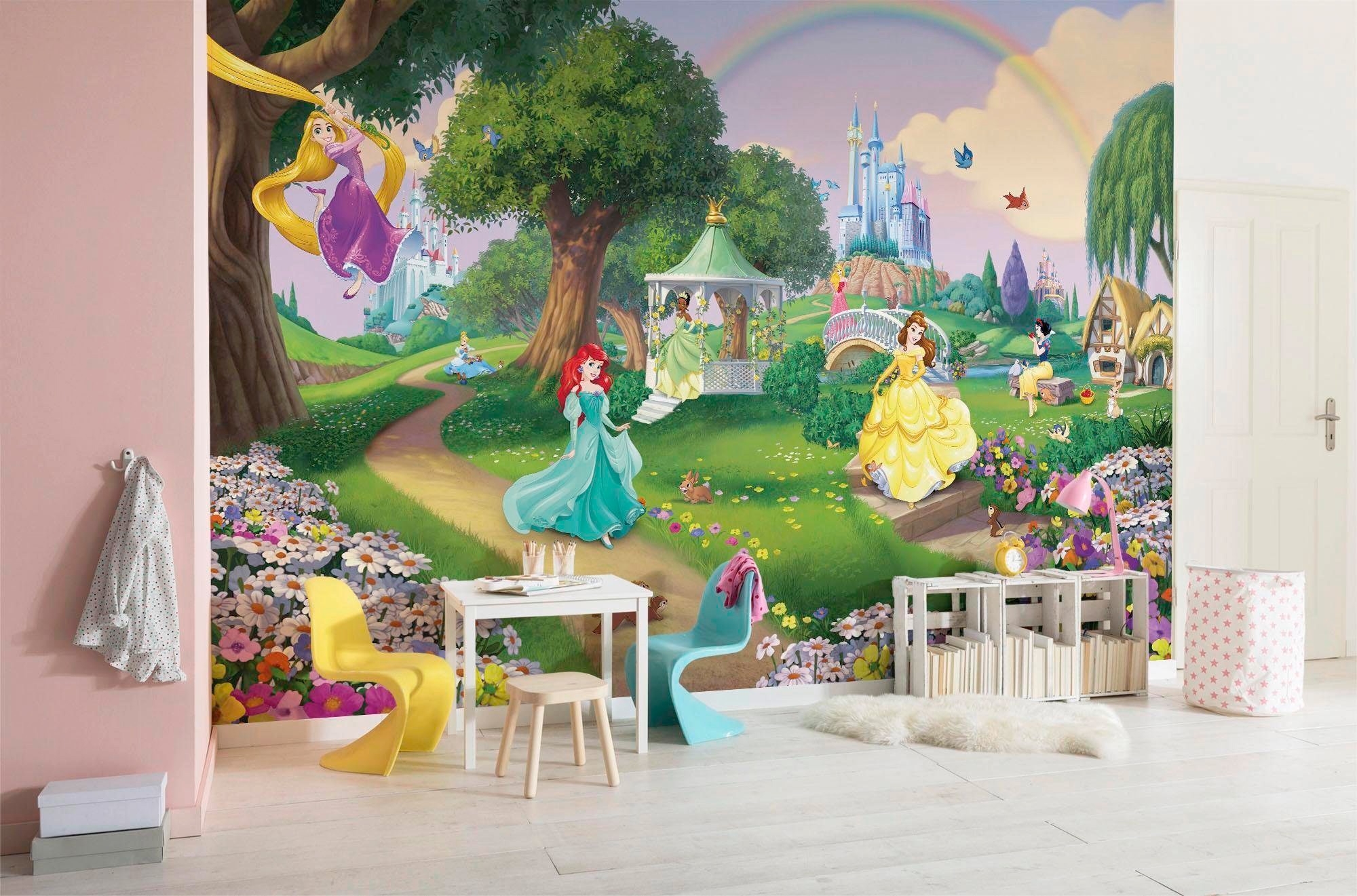 Komar Fototapete »Disney Princess Rainbow - Größe 368 x 254 cm« bedruckt glatt Kinderzimmer