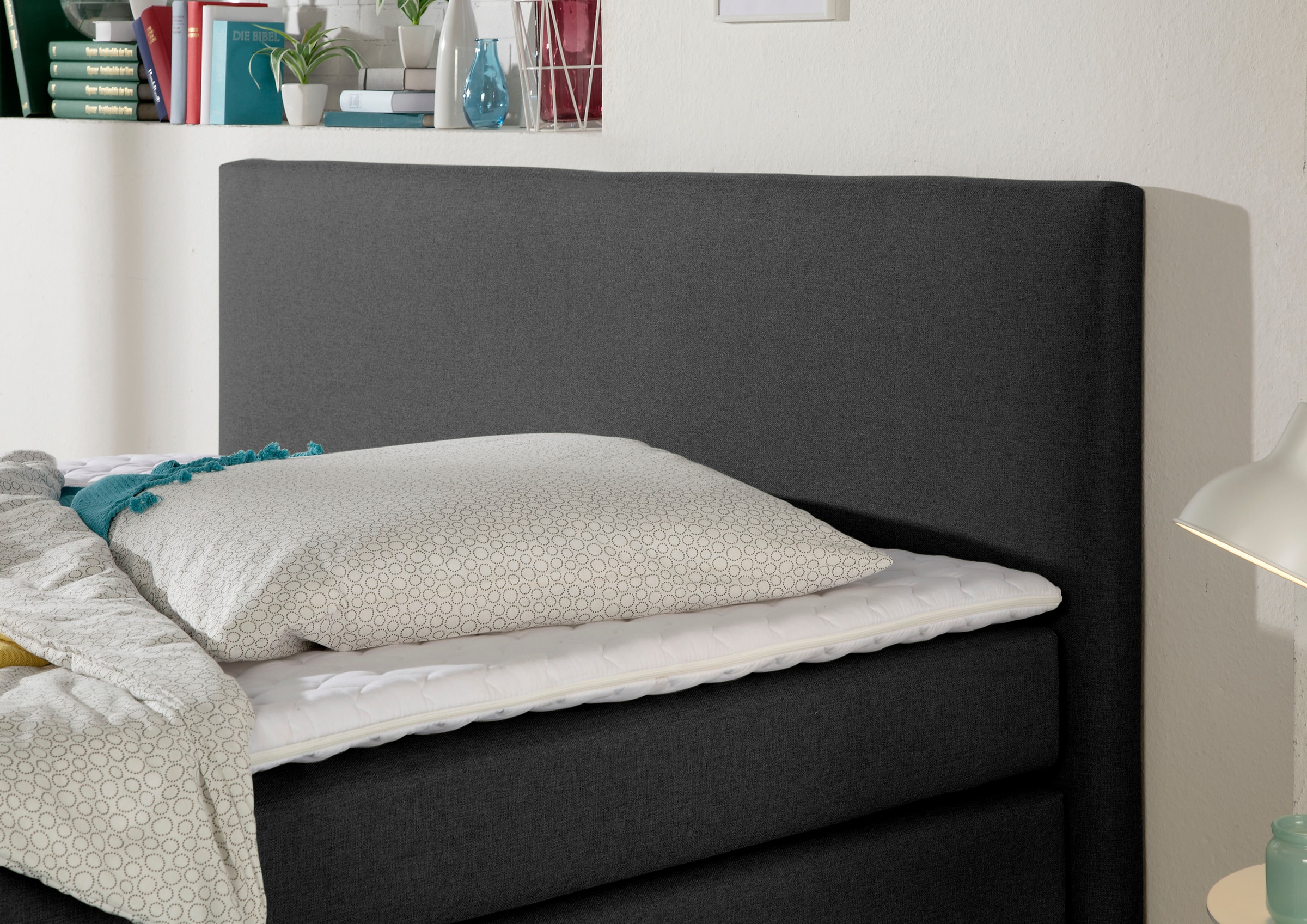 INOSIGN Boxspringbett »Eliana«, inkl. Topper, in 4 Breiten, 3 Matratzenarten und 2 Härtegraden